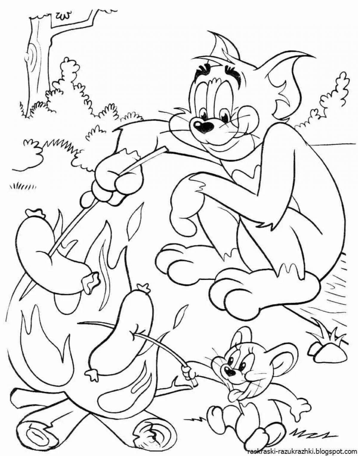 Fun cartoon characters coloring book for 6-7 year olds