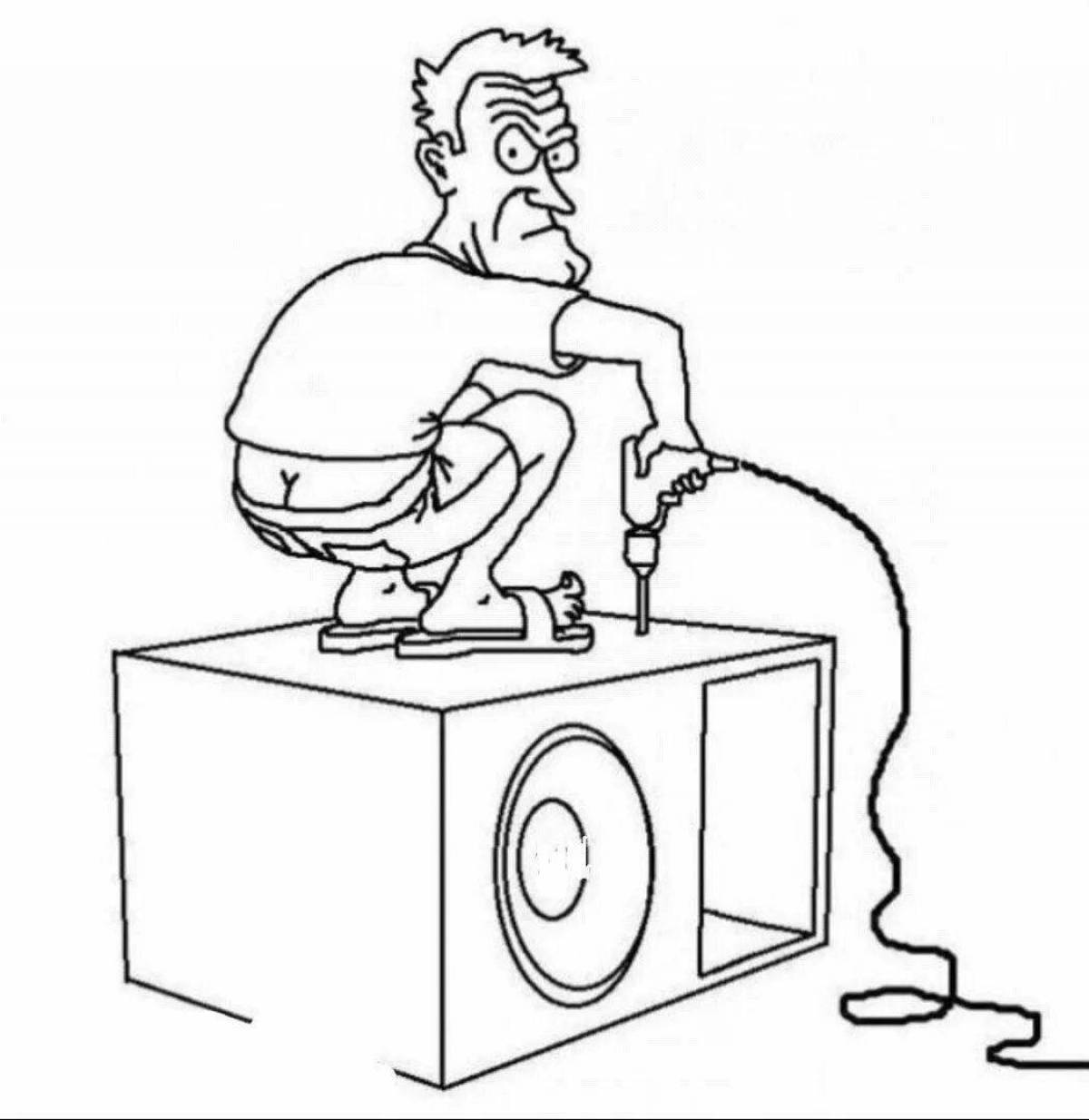 Luxury subwoofer coloring page