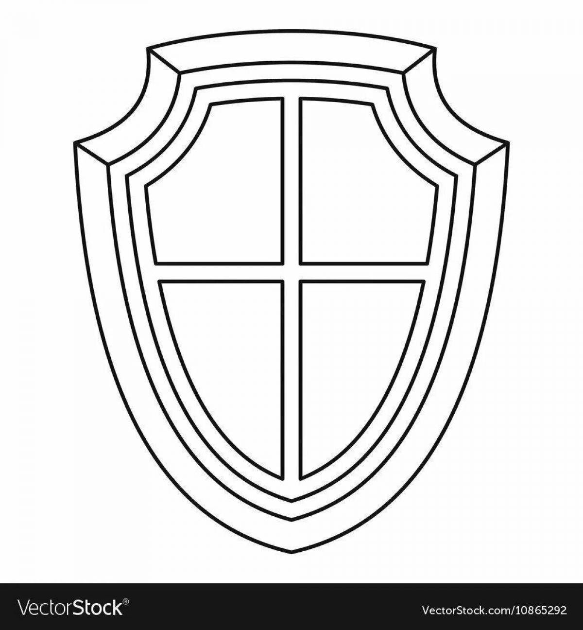 Joyful shield coloring page for kids