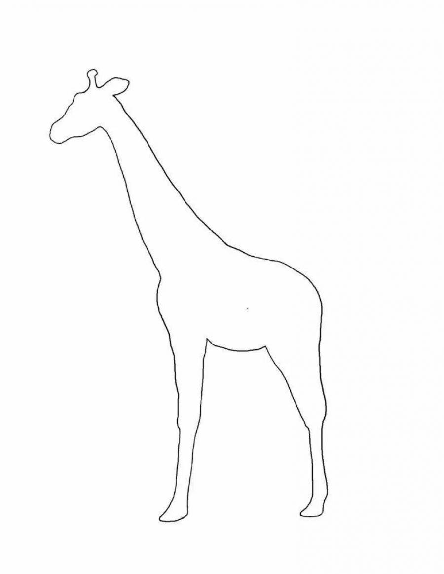 Жираф трафарет для вырезания