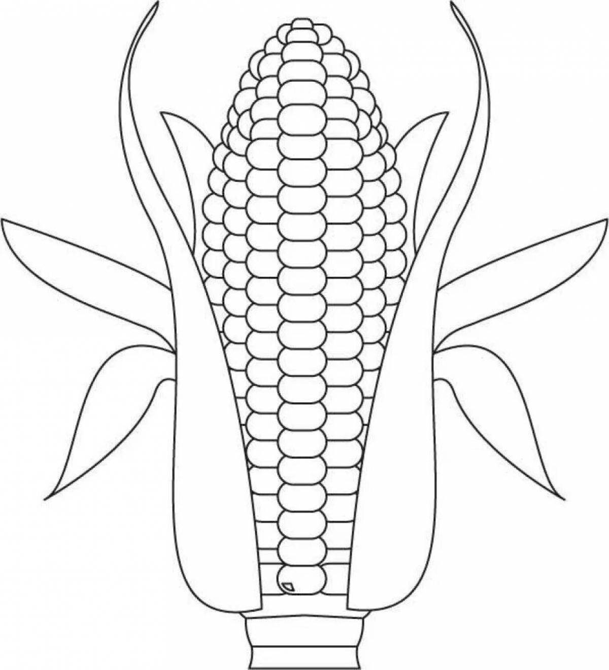 Раскраска овощи кукуруза