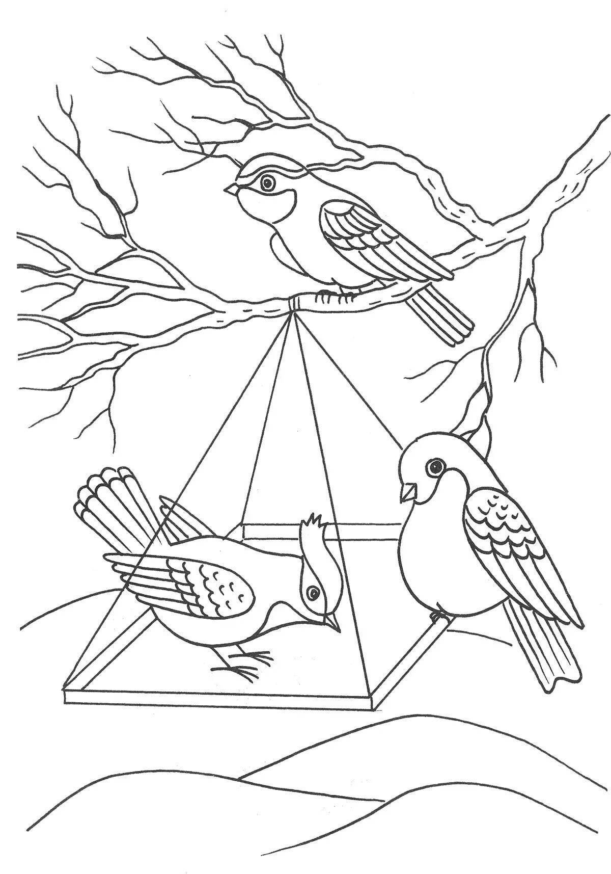 Рисунок кормушка для птиц рисунок