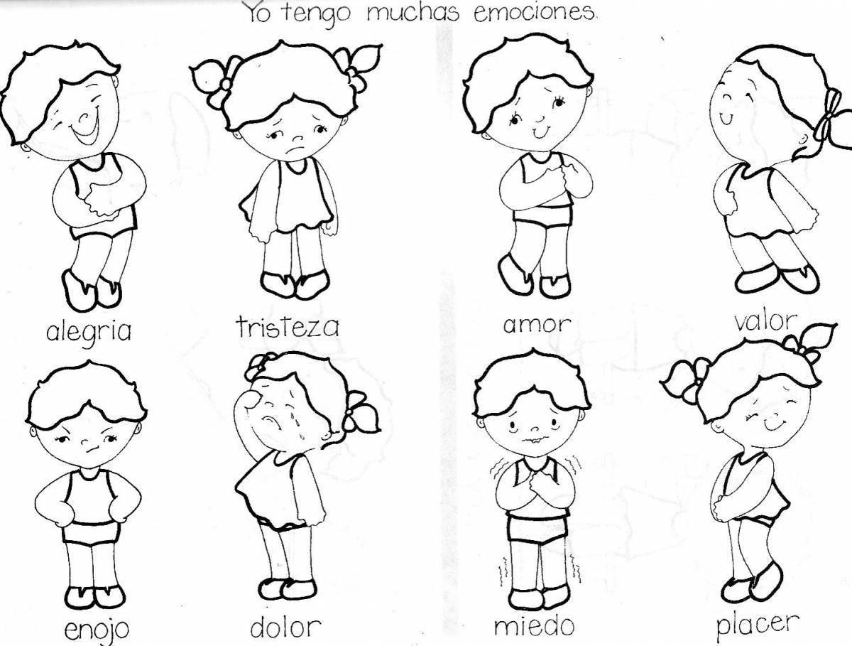Эмоции картинки для детей раскраска