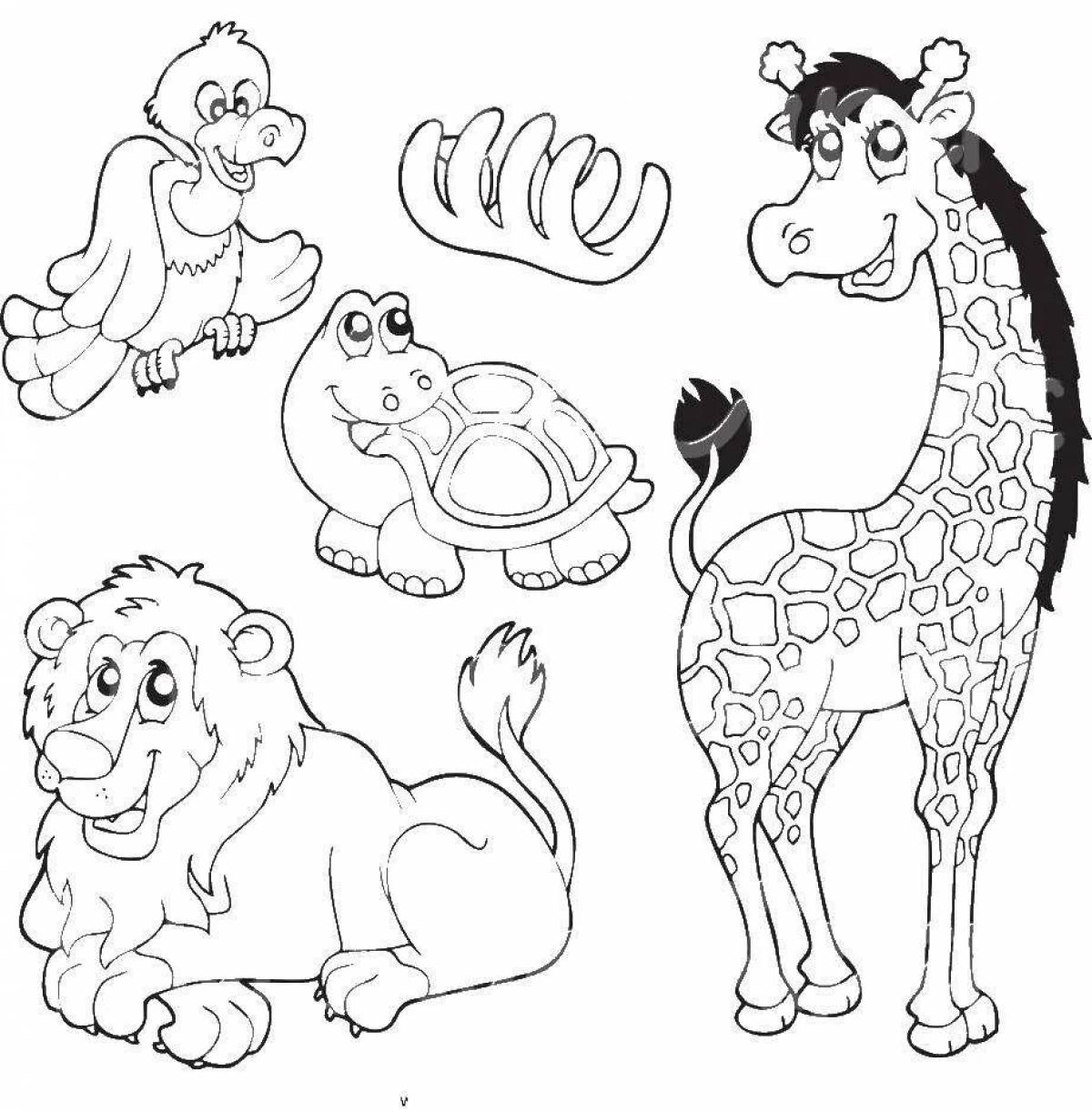 Раскраска для малышей 2-3 зоопарк