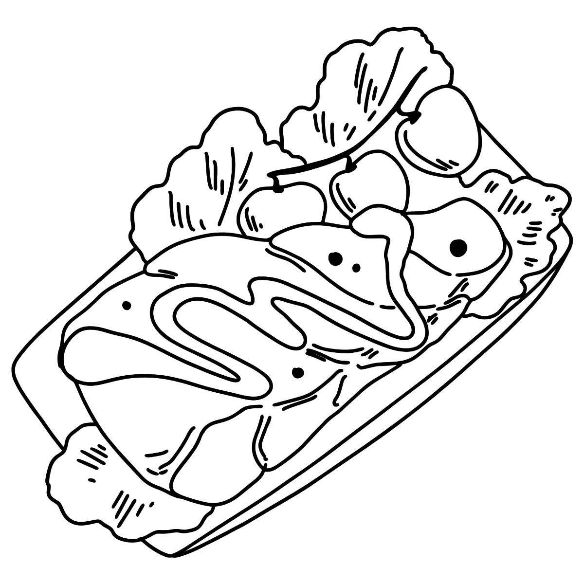 Nutritious salad coloring page for kids