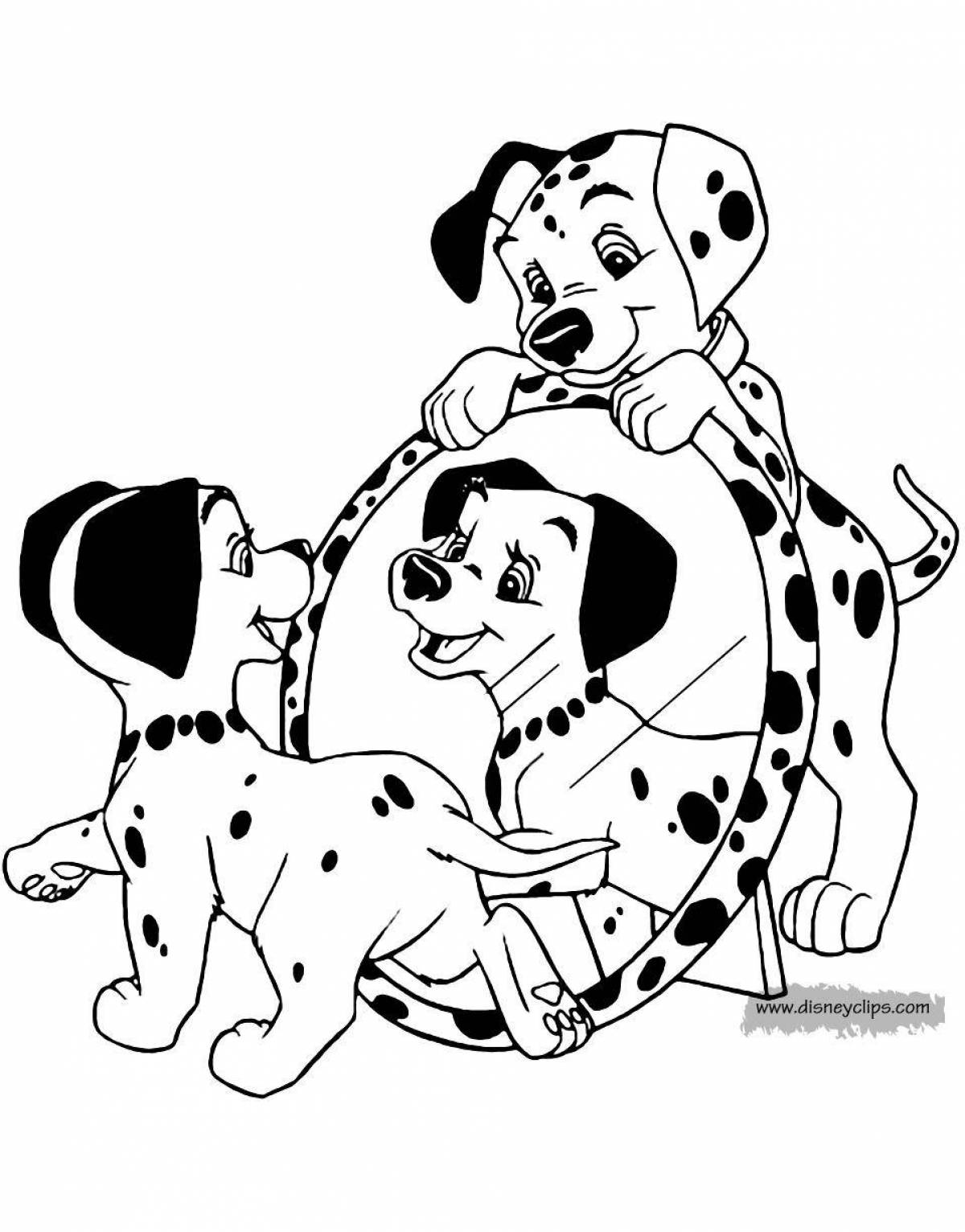 Adorable Dalmatian coloring book for kids