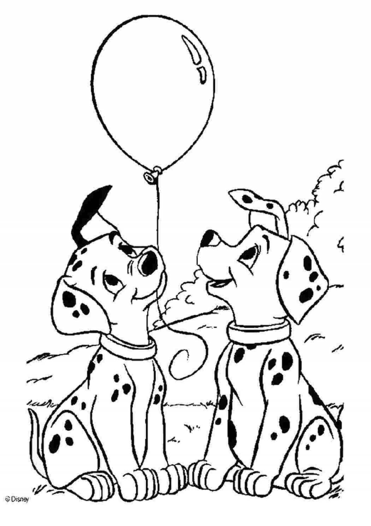 Cute dalmatian coloring book for kids