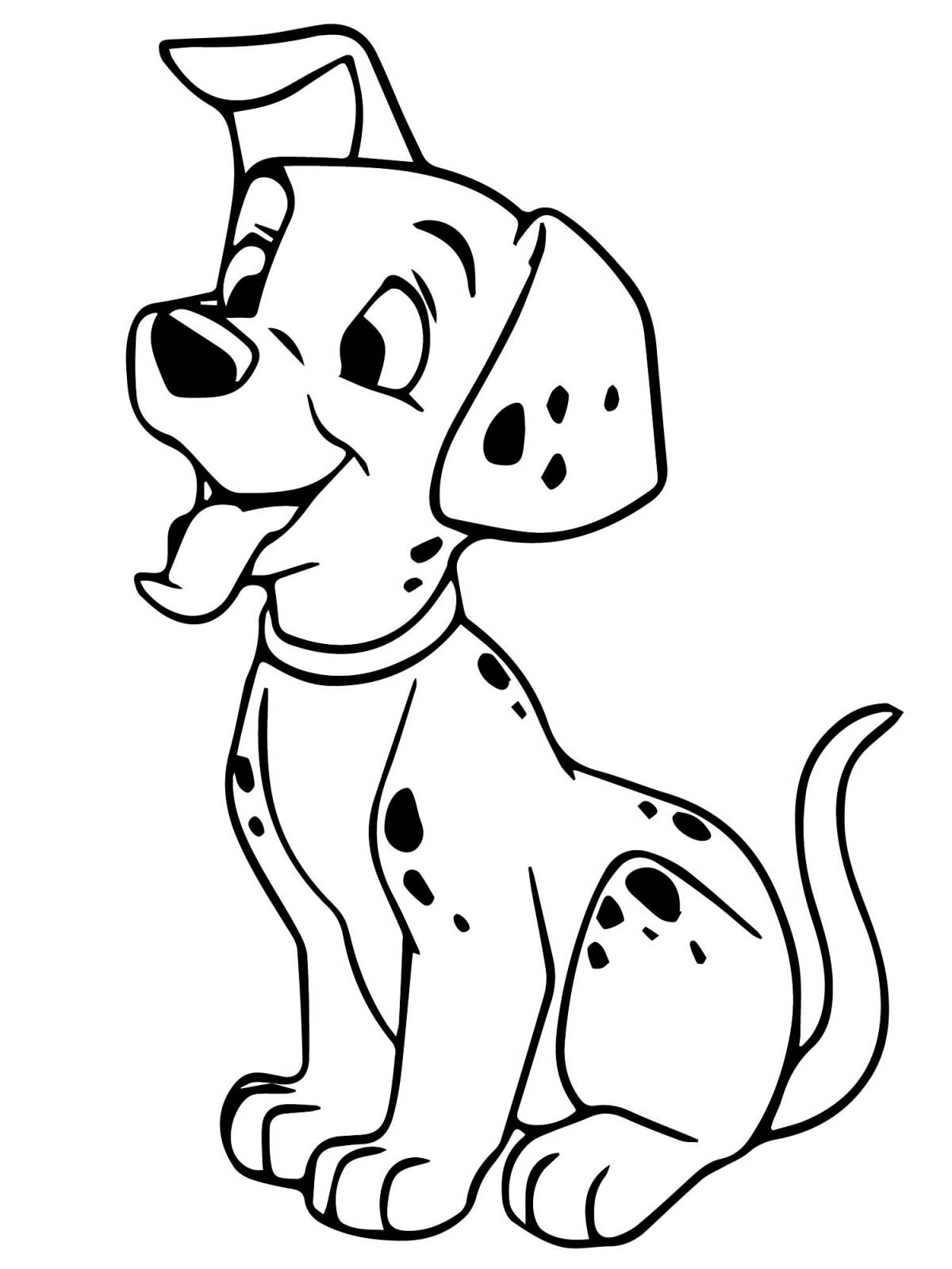 Adorable Dalmatian coloring book for children