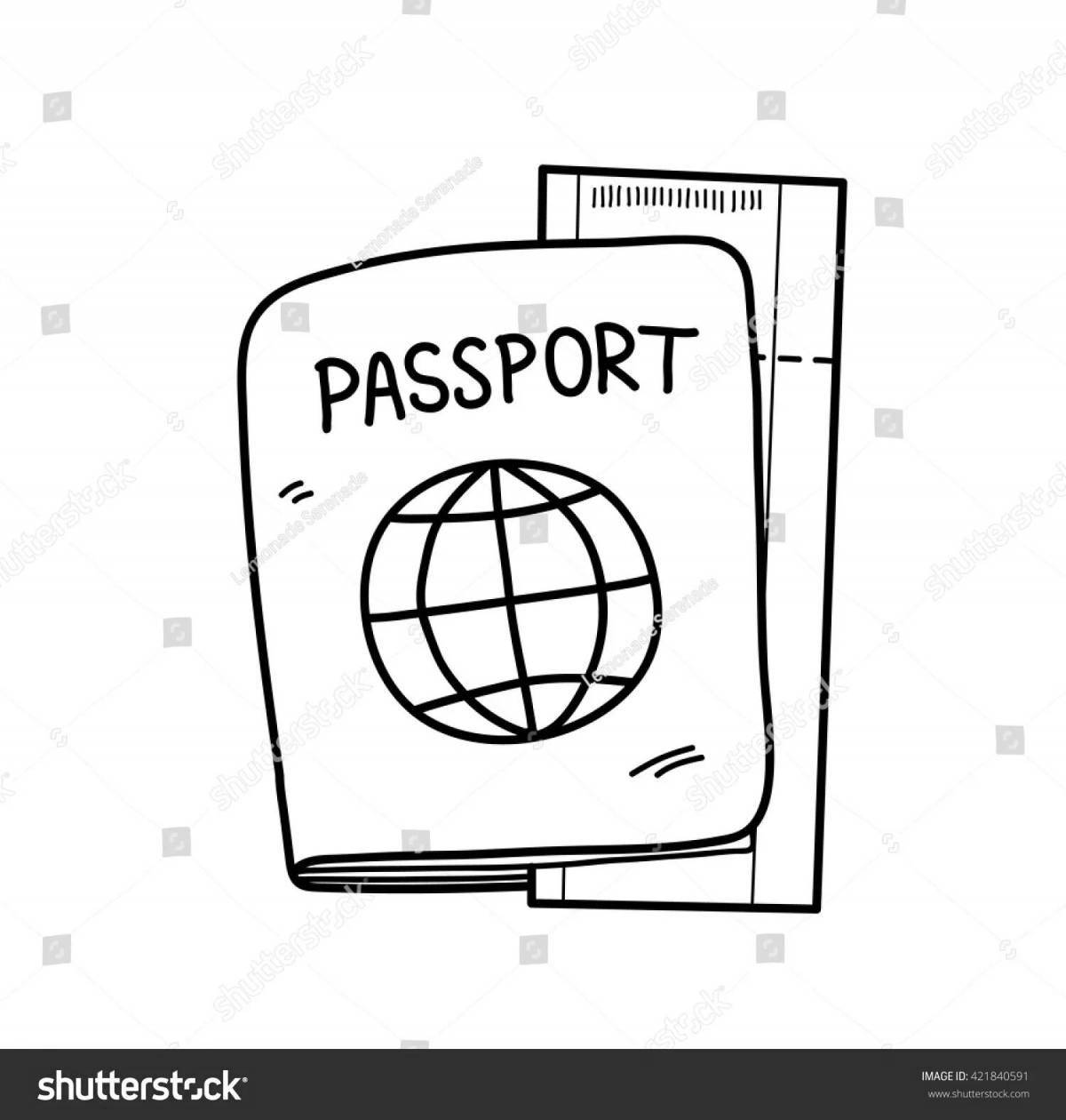 Веселая раскраска паспорта для детей