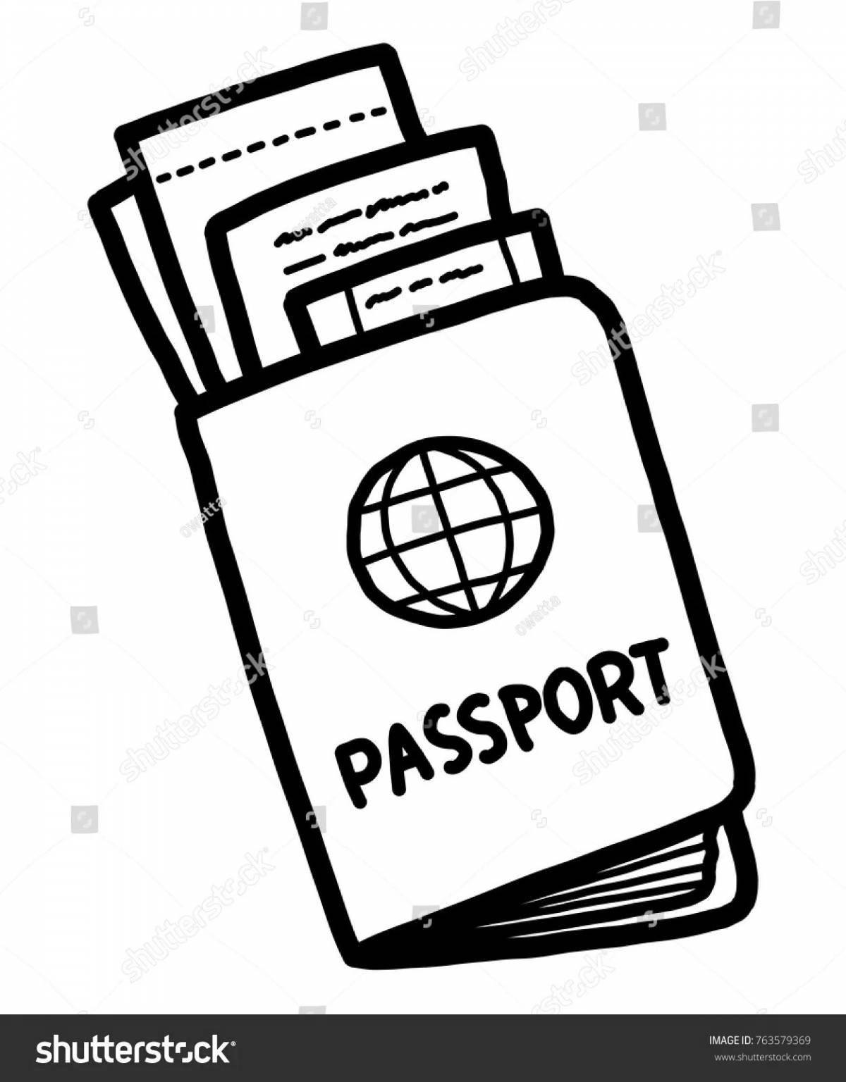 Attractive passport coloring for youth