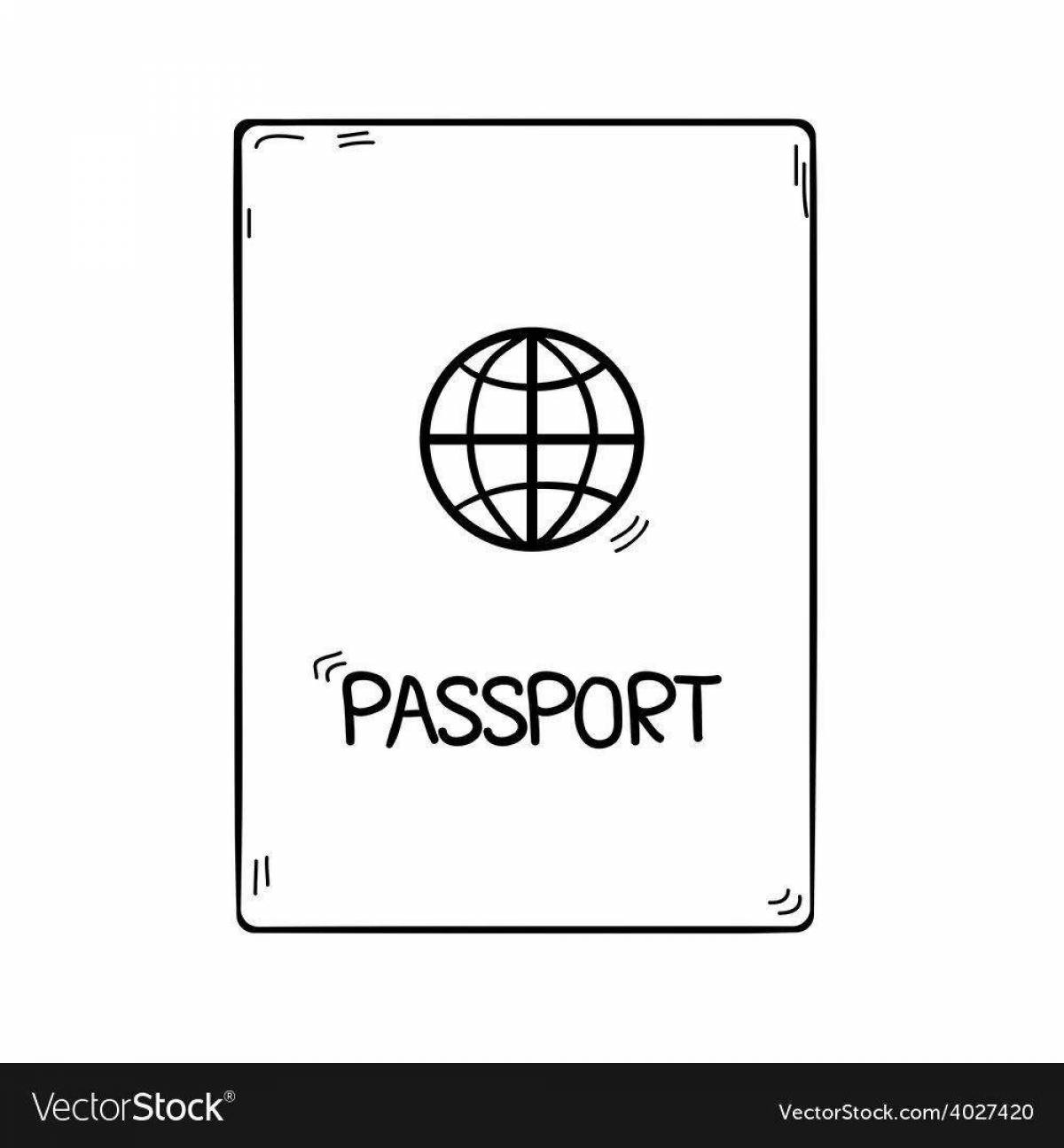 Colourful passport coloring for little writers