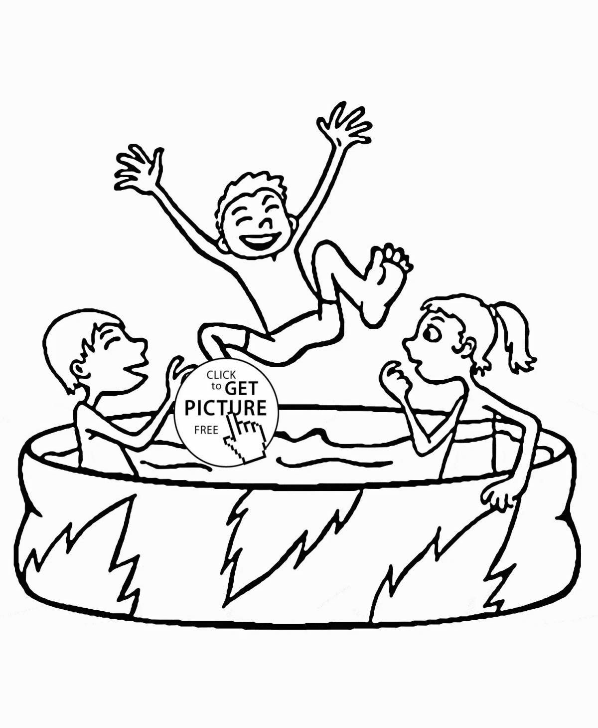 Gorgeous swimming pool coloring pages for kids