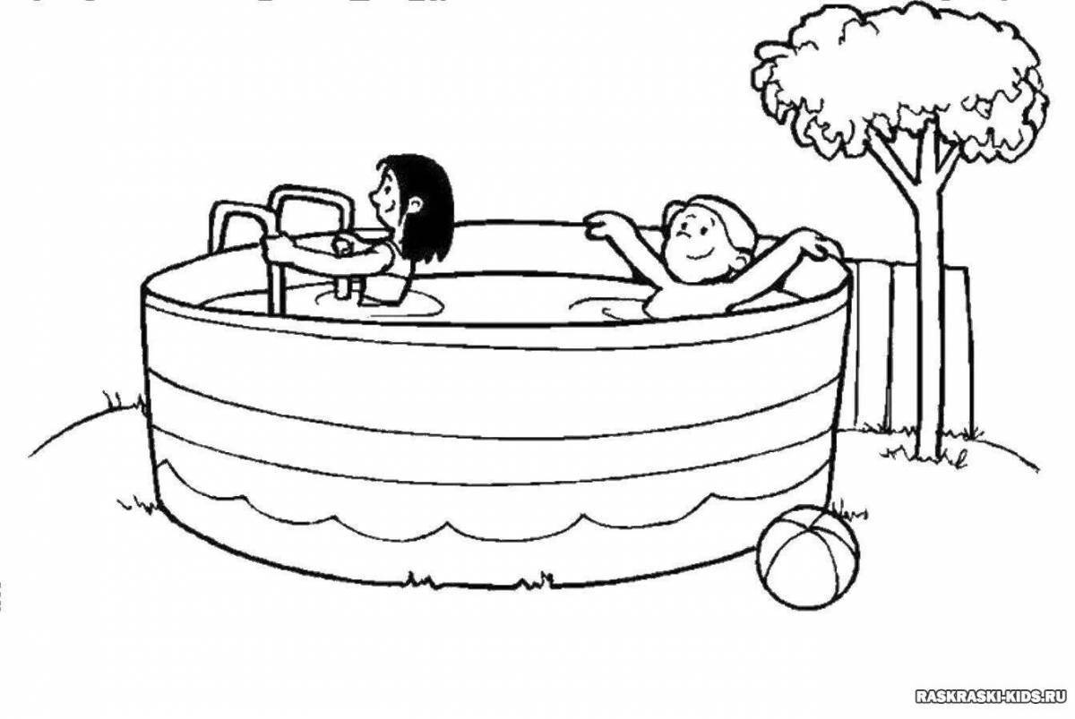 Coloring for the lush swimming pool