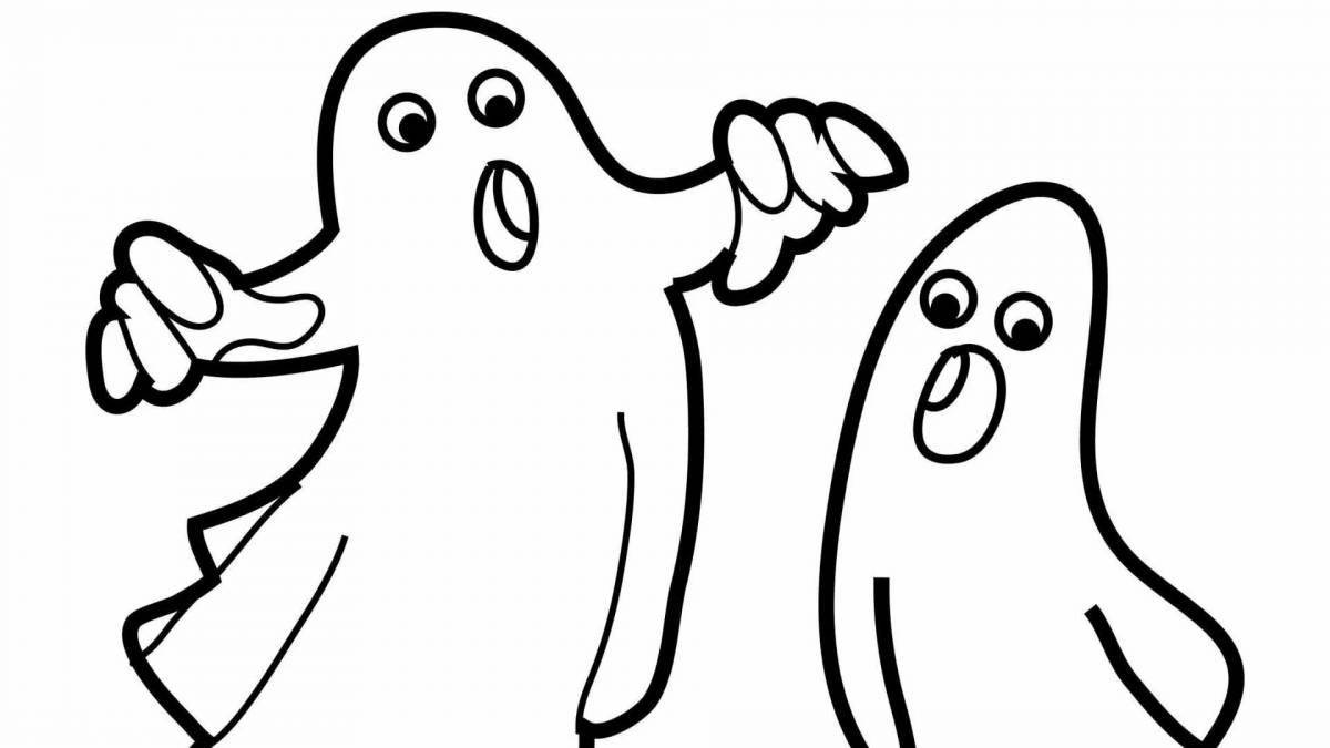 Mysterious ghost coloring book for kids