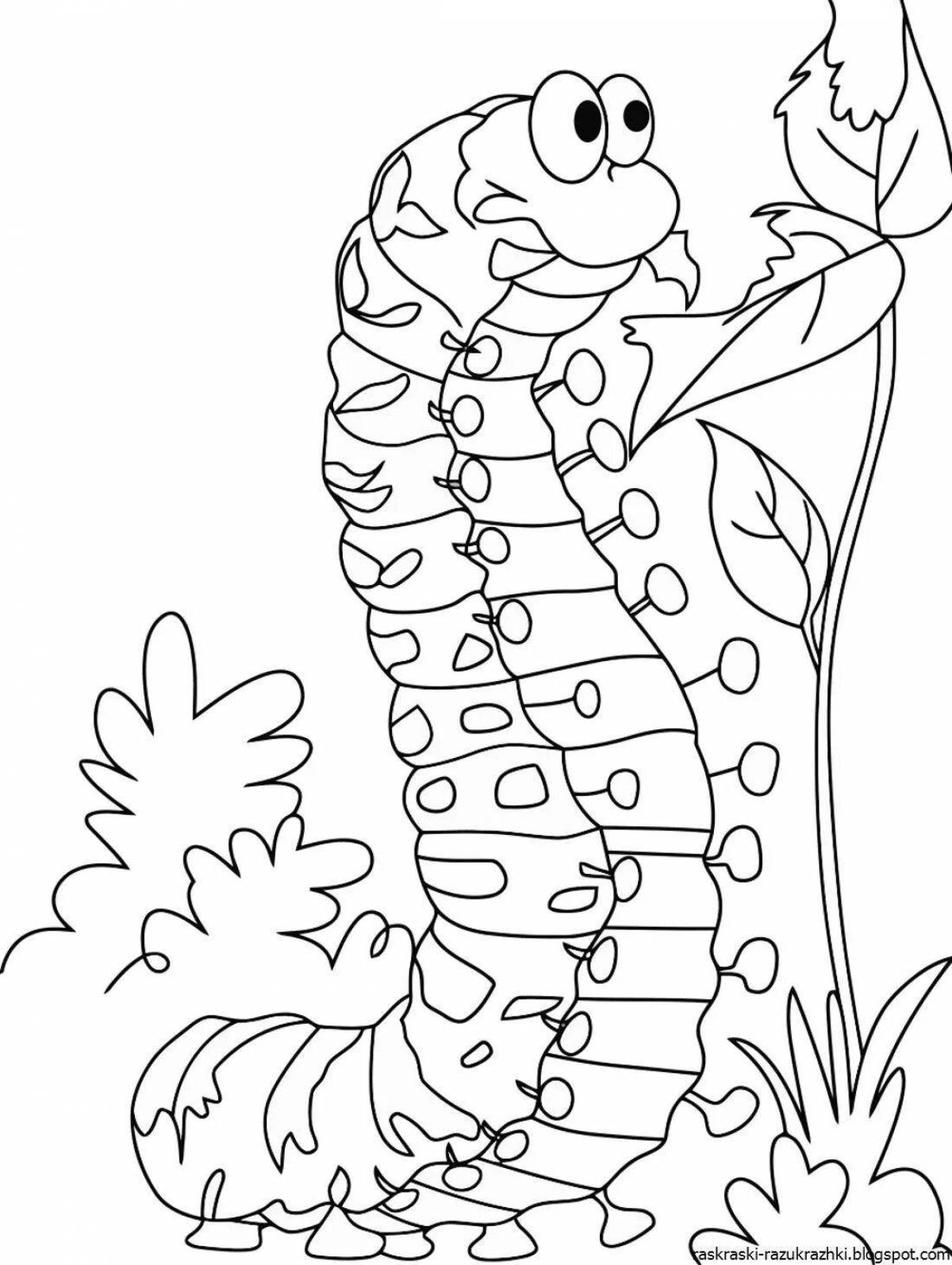 Coloring cute caterpillar for kids