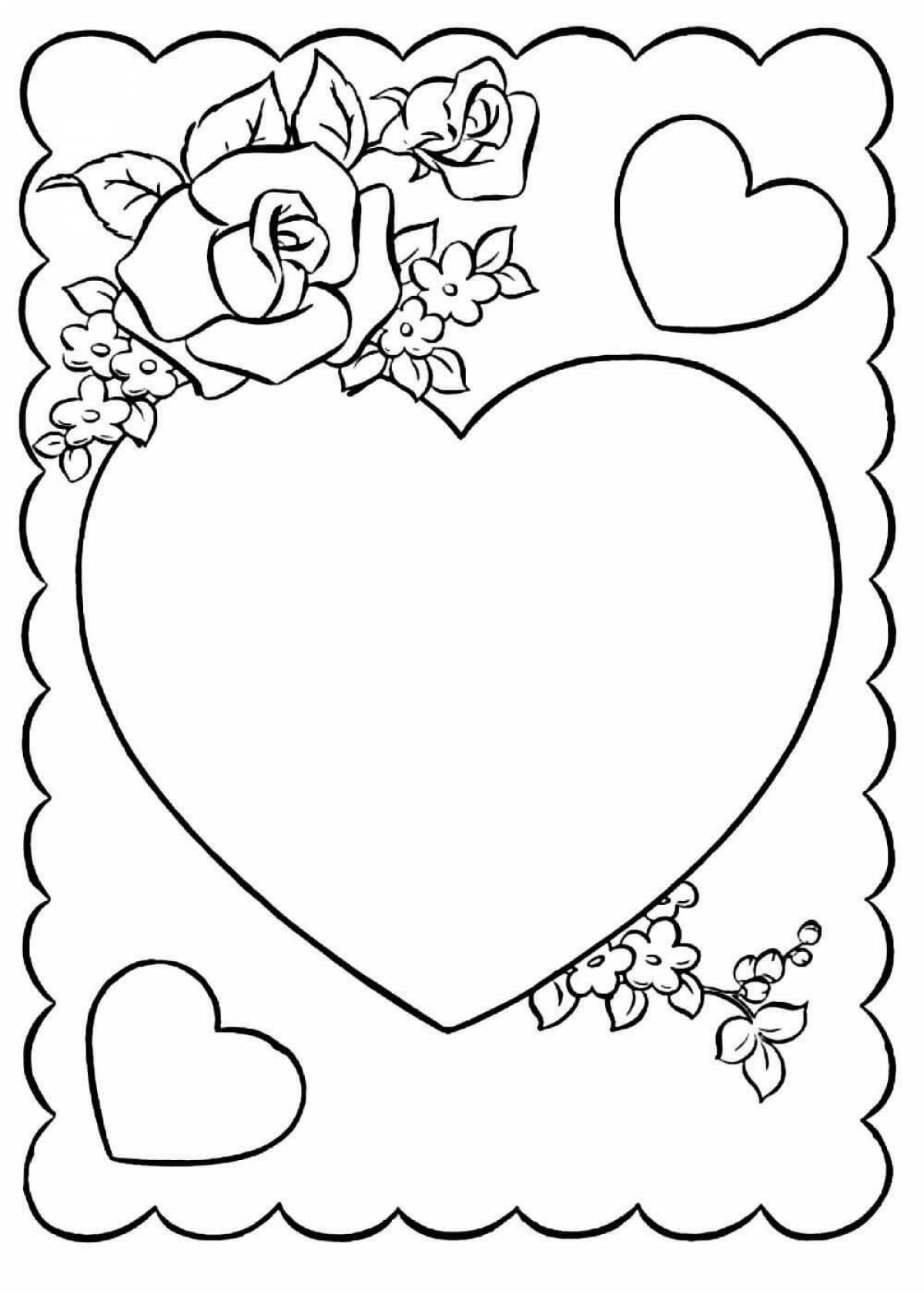 Colorful heart coloring for mom