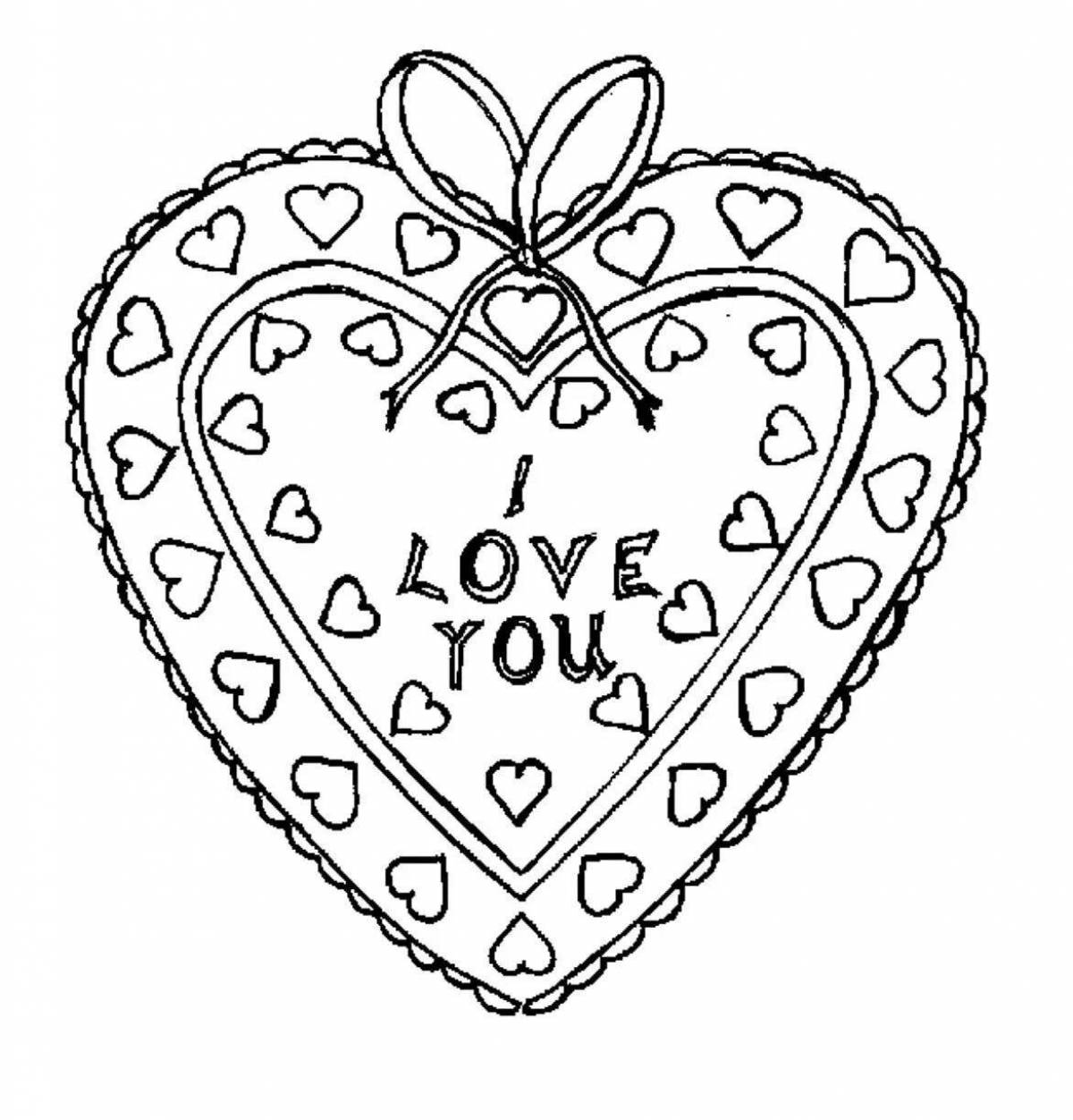 Cute heart coloring page for mom