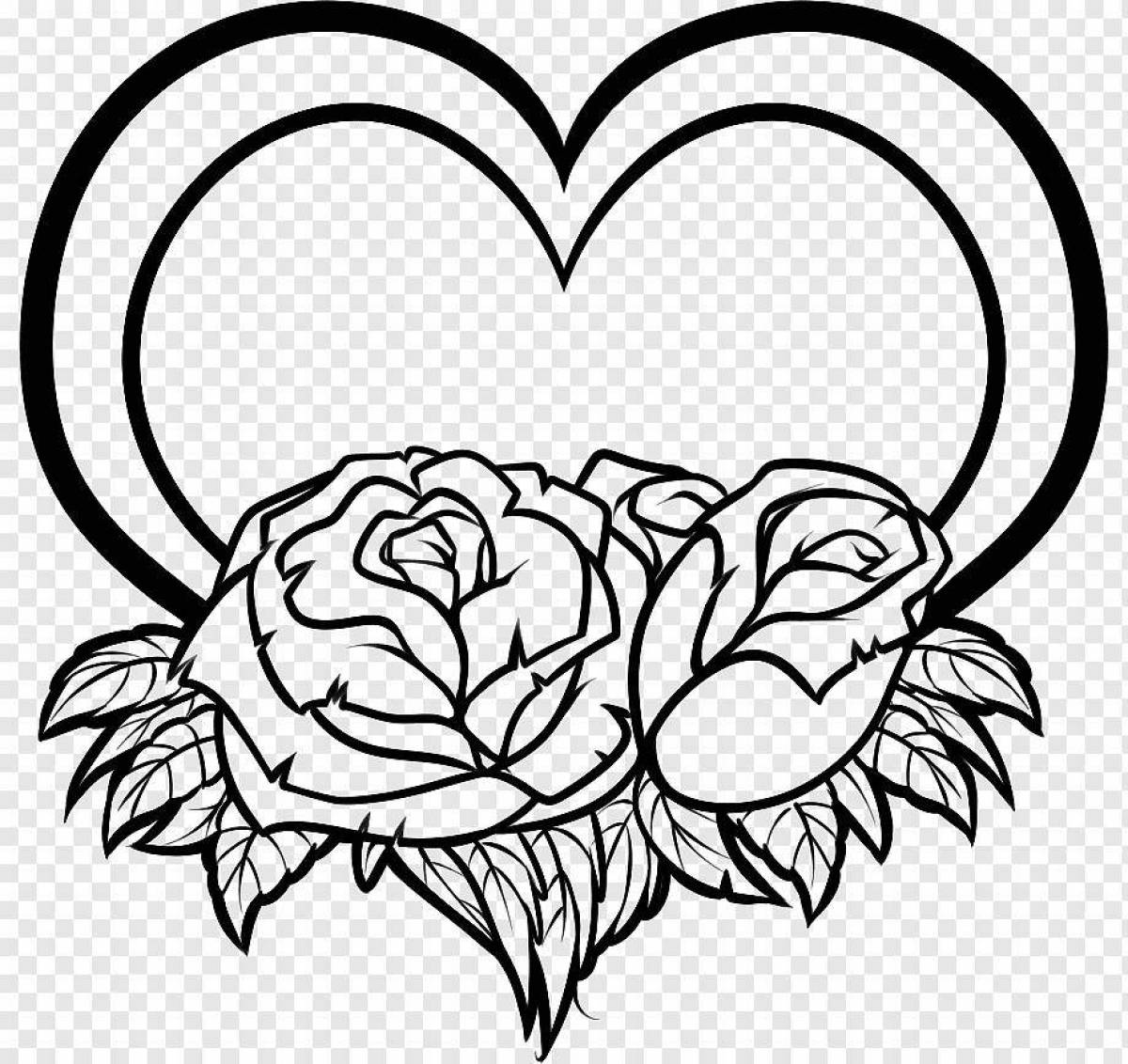 Glitter hearts coloring pages for mom