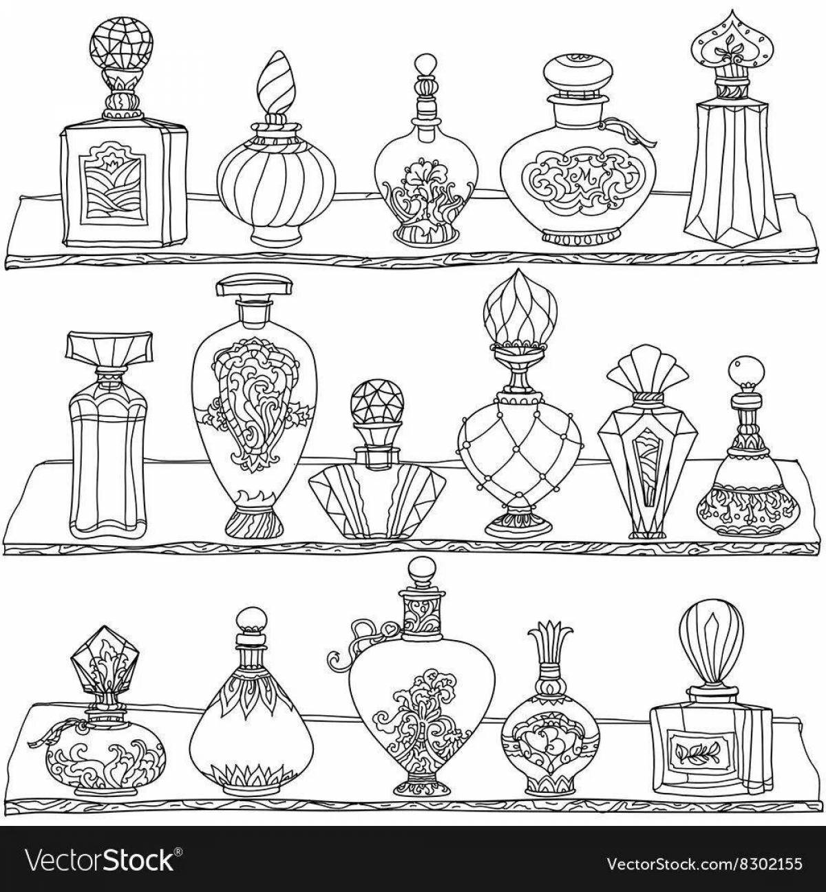 Adorable perfume coloring page for preschoolers