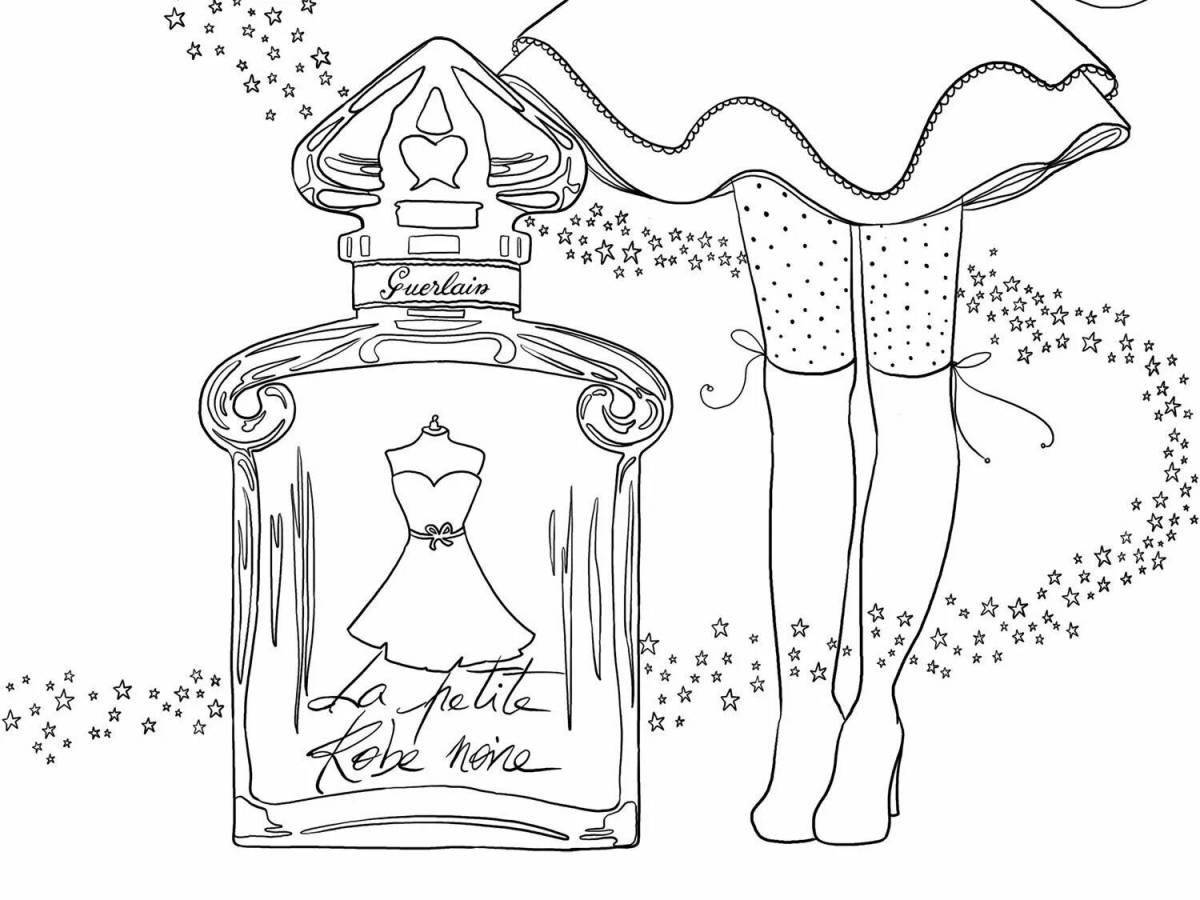 Playful perfume coloring page for kids