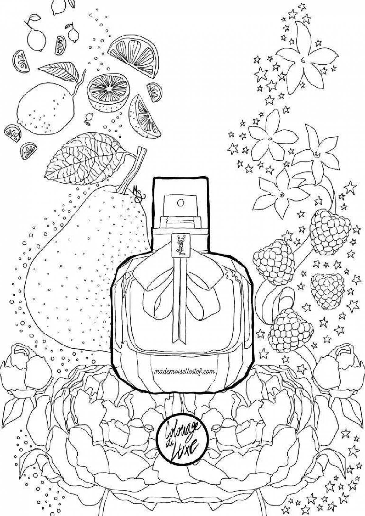 Amazing perfume coloring page for kids