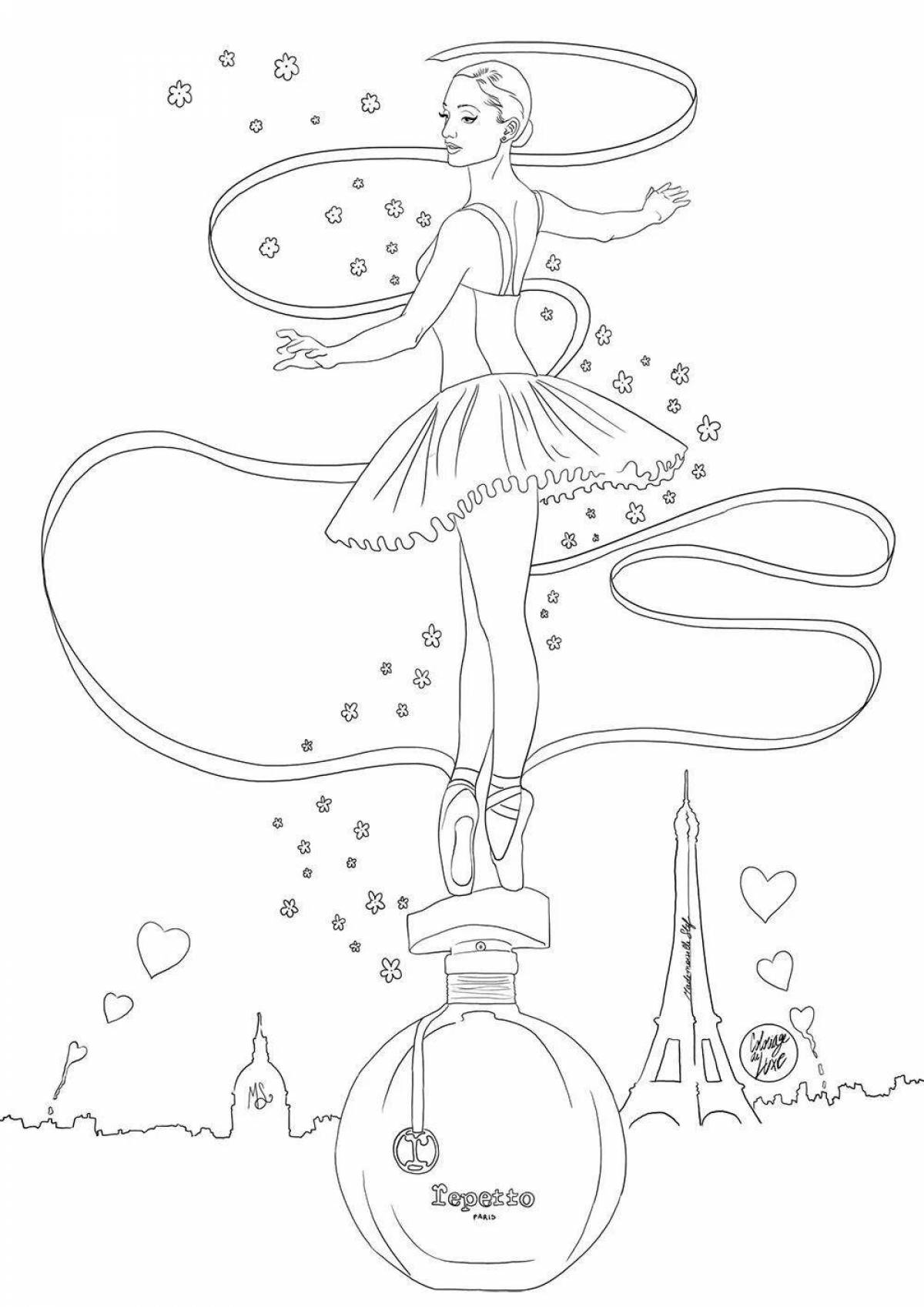 Coloring page with glitter baby perfume