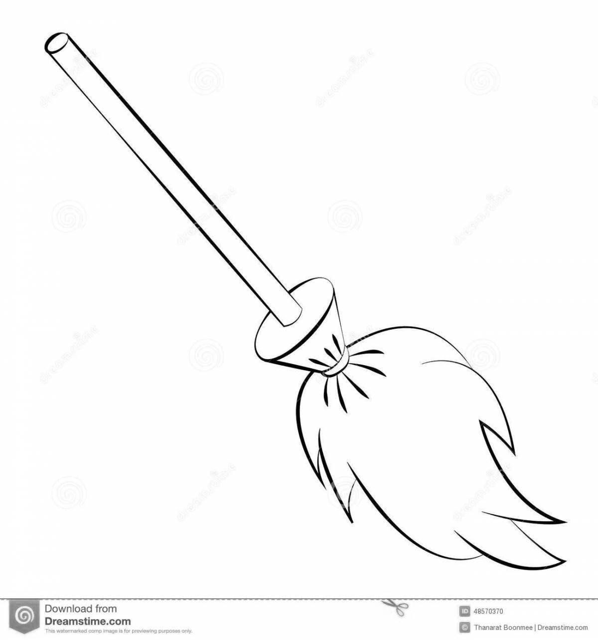 Awesome broom coloring pages for kids
