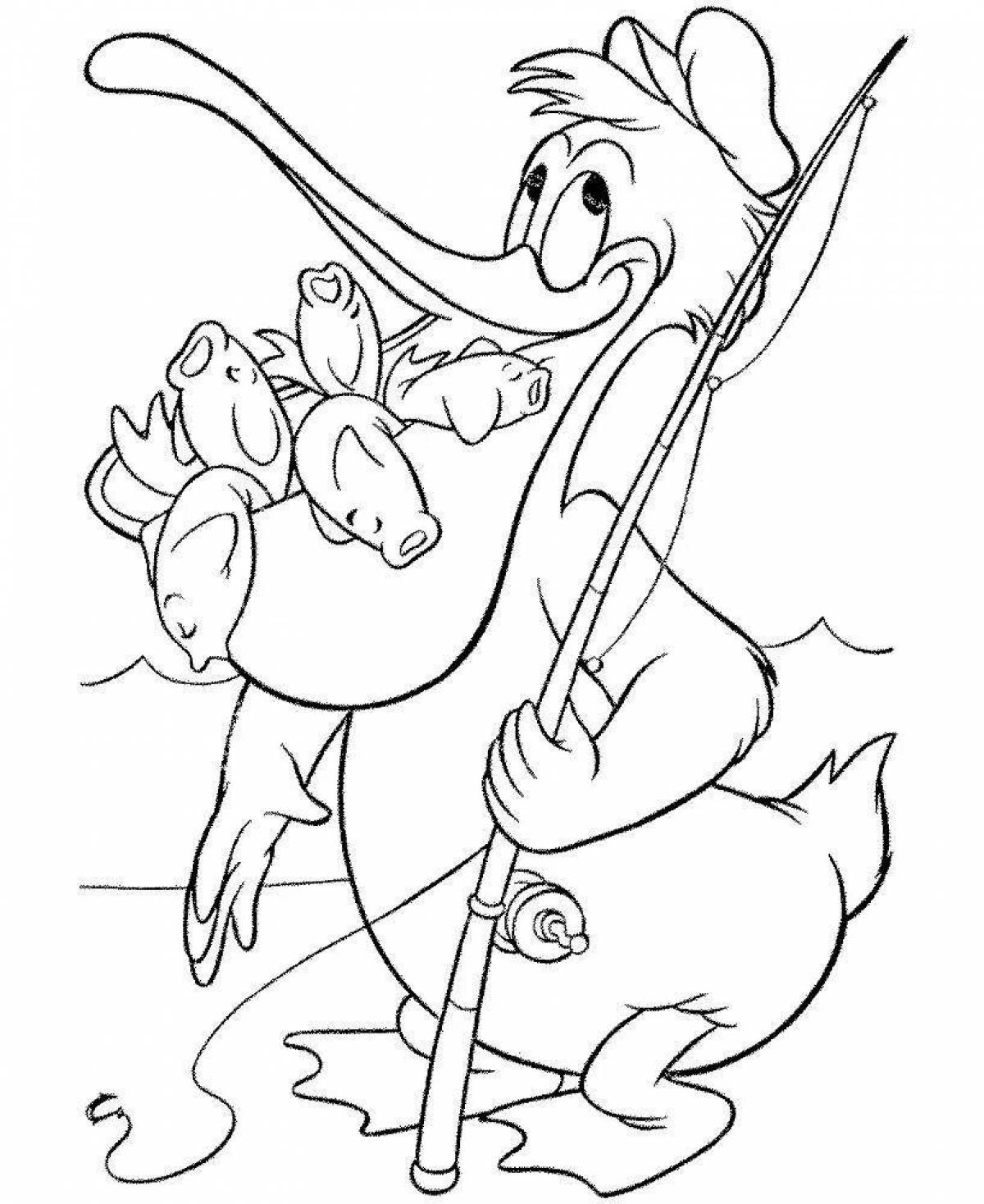 Awesome pelican coloring book for schoolchildren