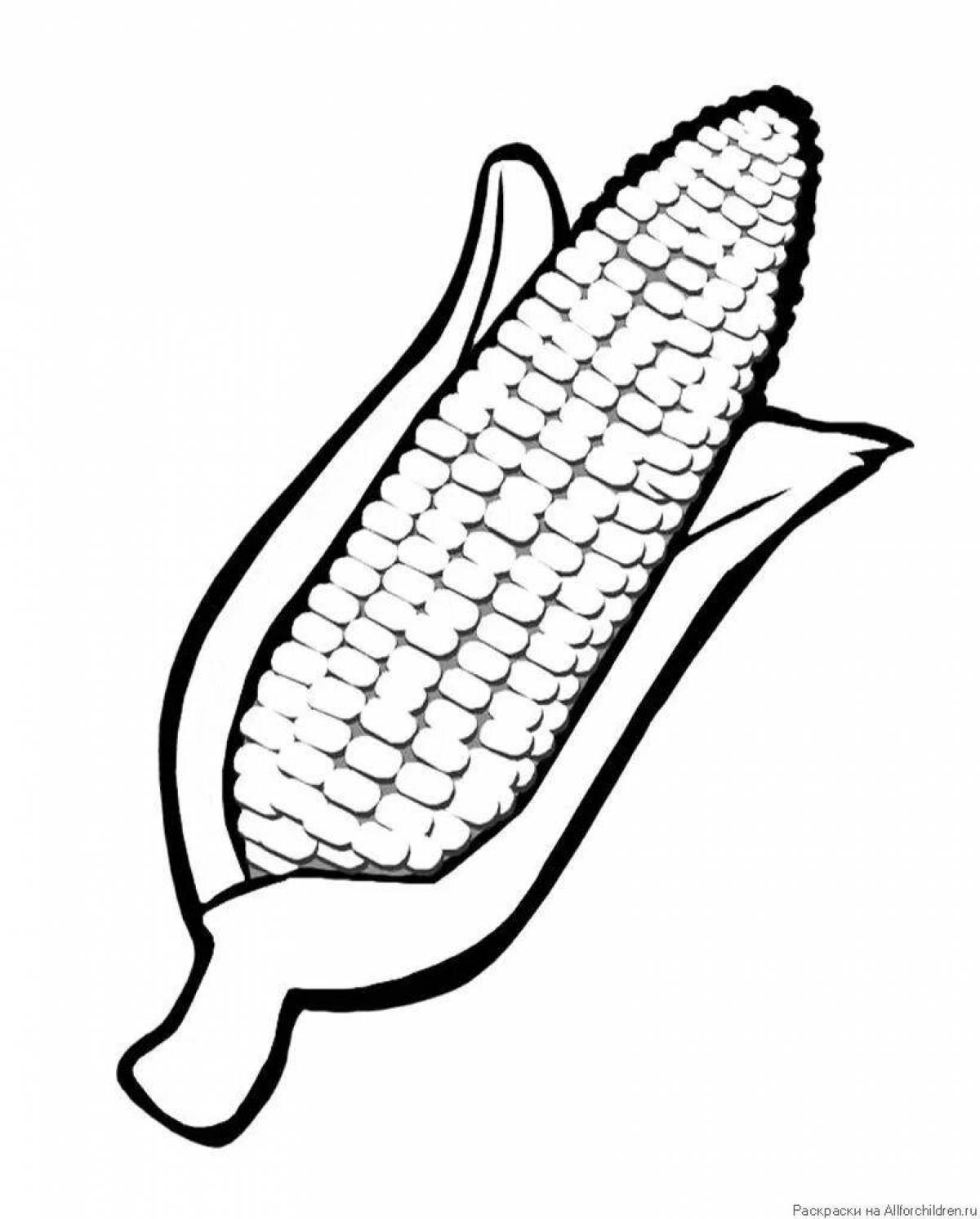 Fun corn coloring page for kids