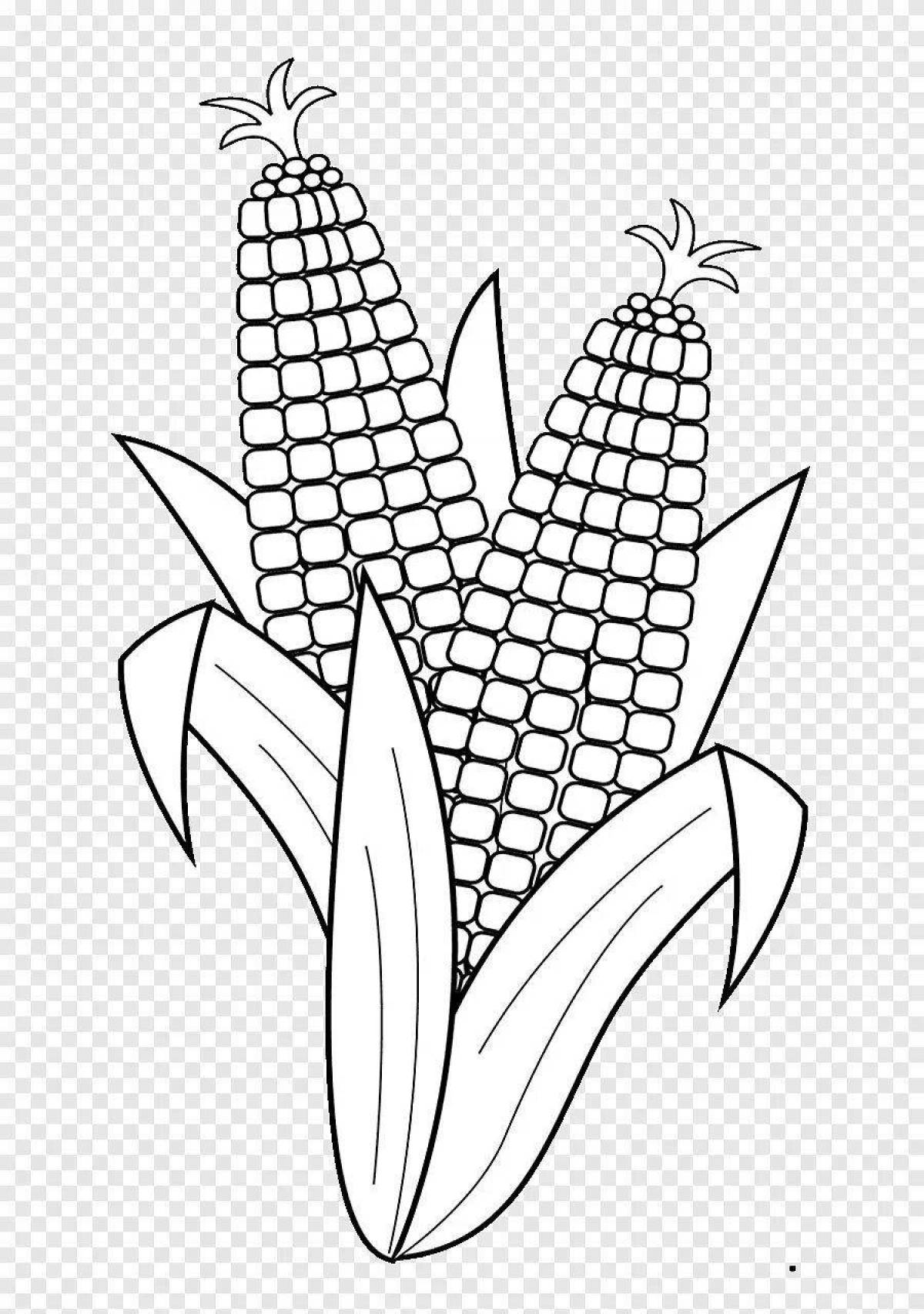 Coloring for bright corn for children