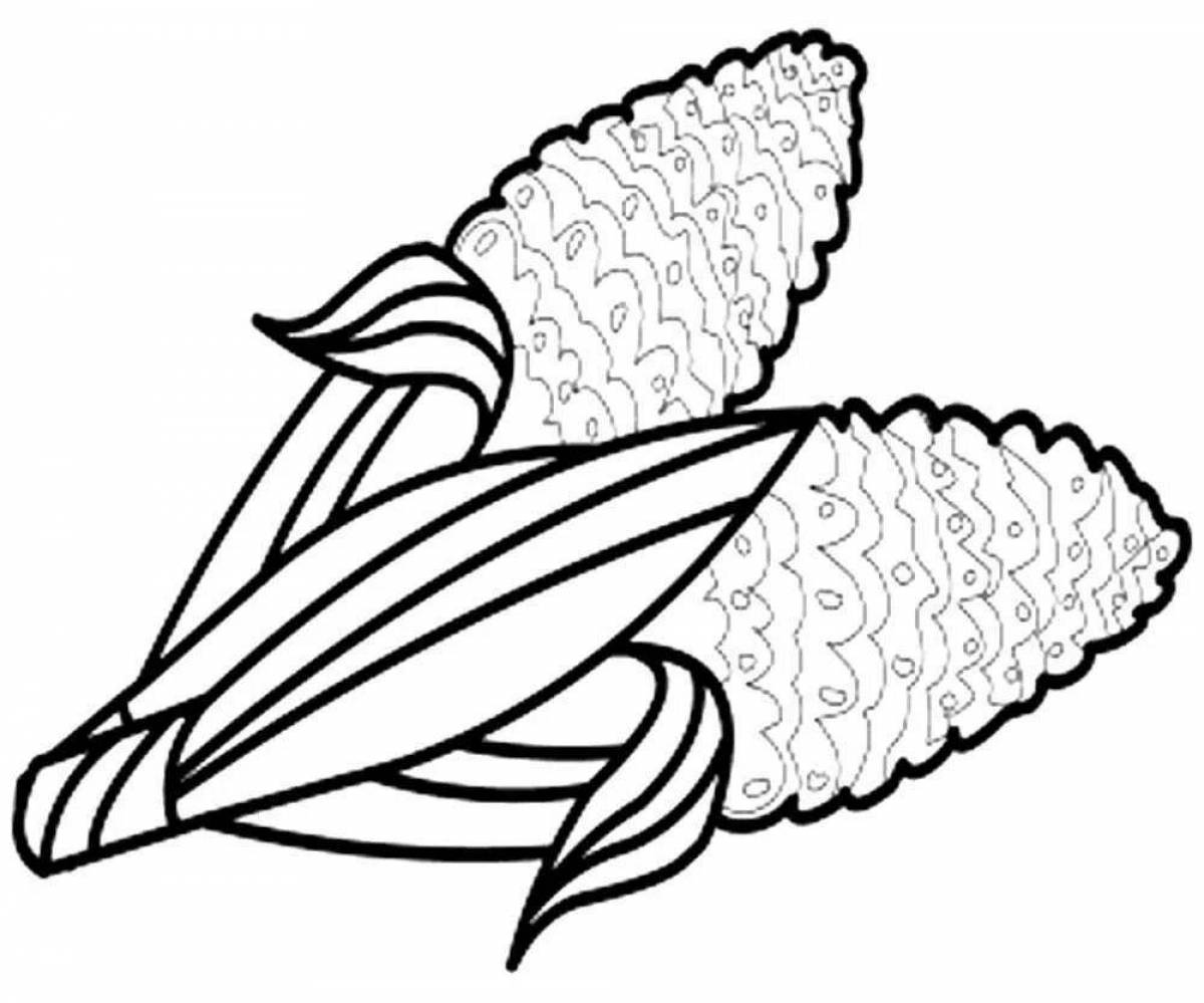 Joyful corn coloring book for kids