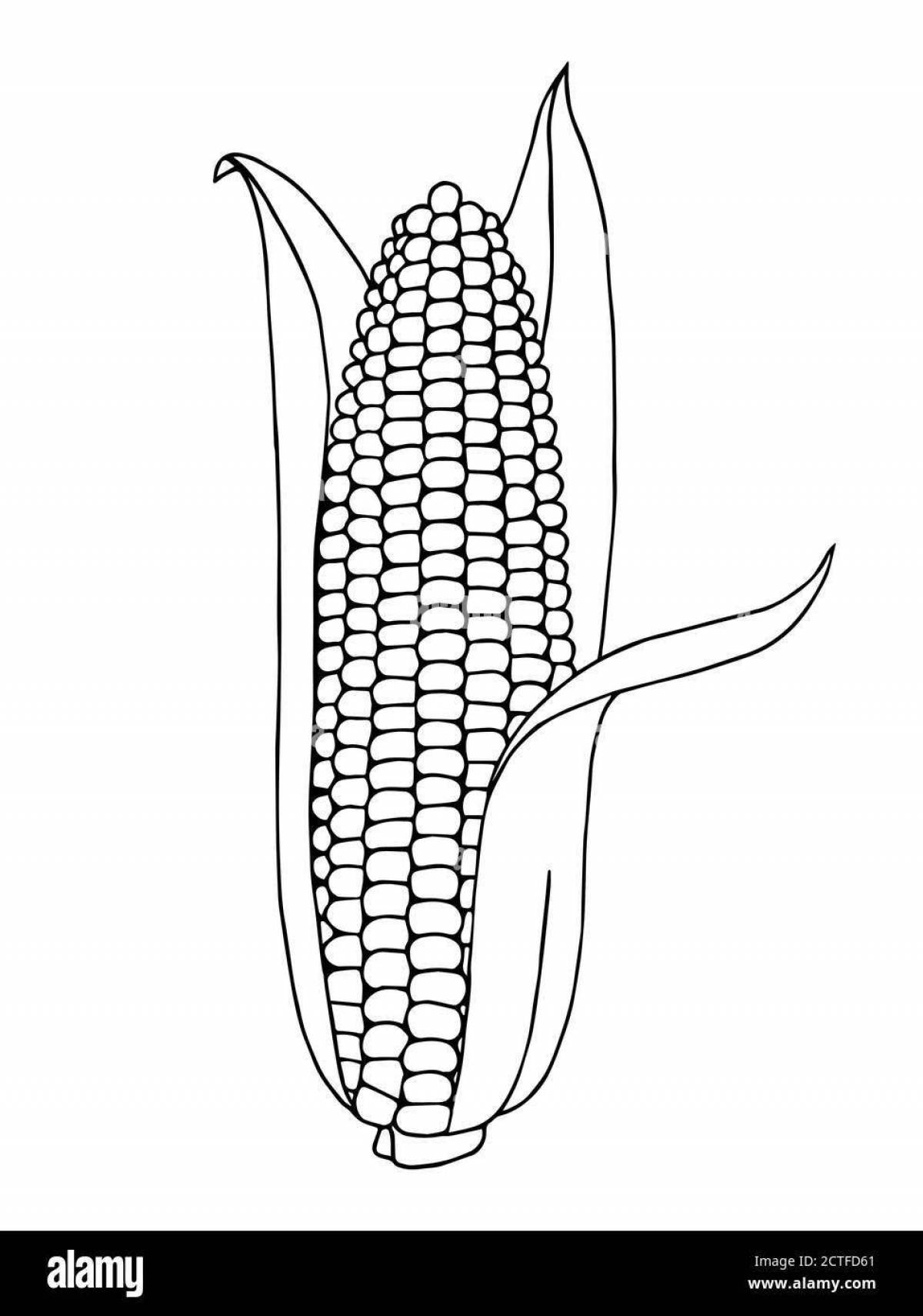 Fun coloring corn for kids