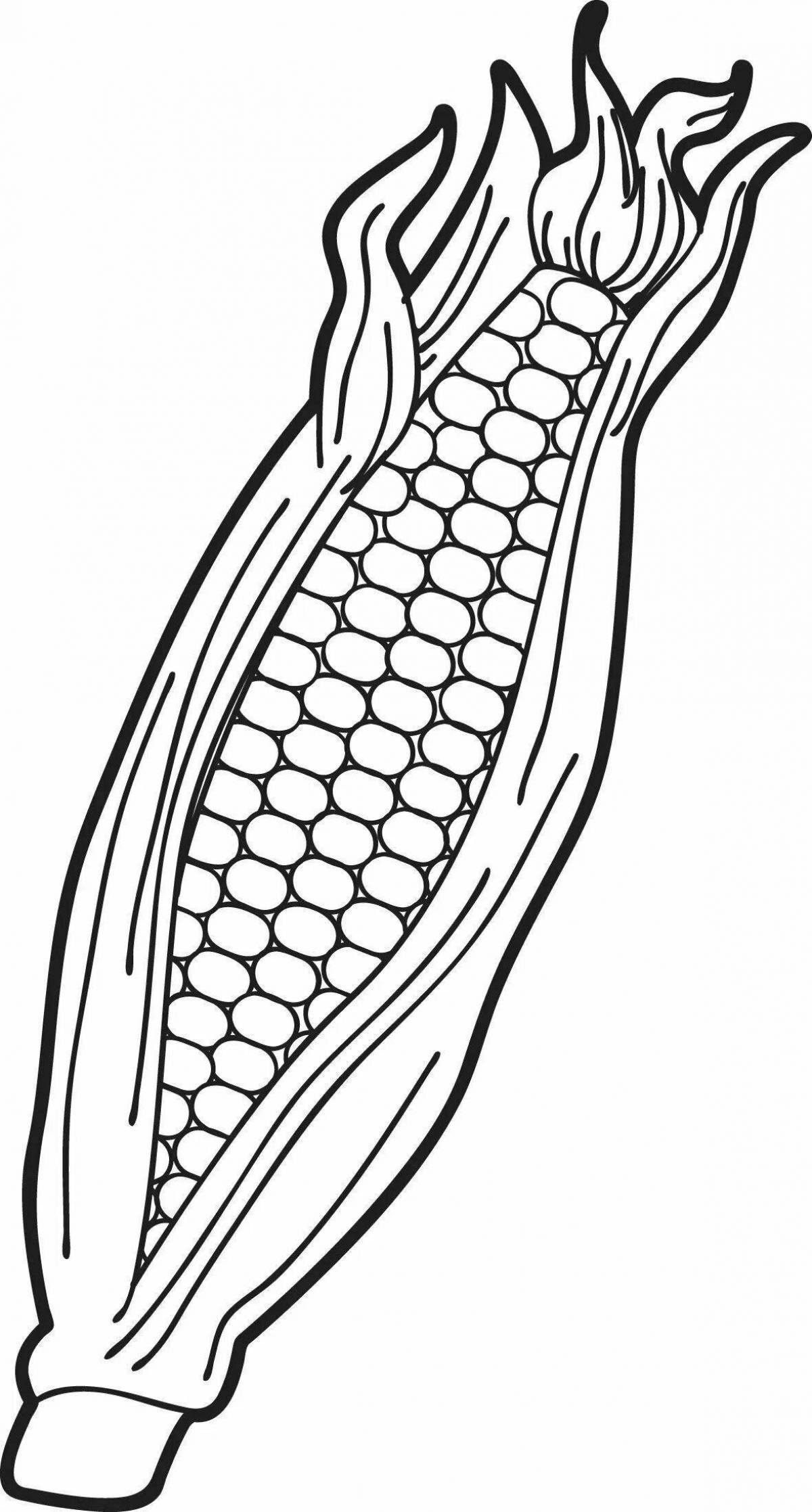 Adorable corn coloring book for kids