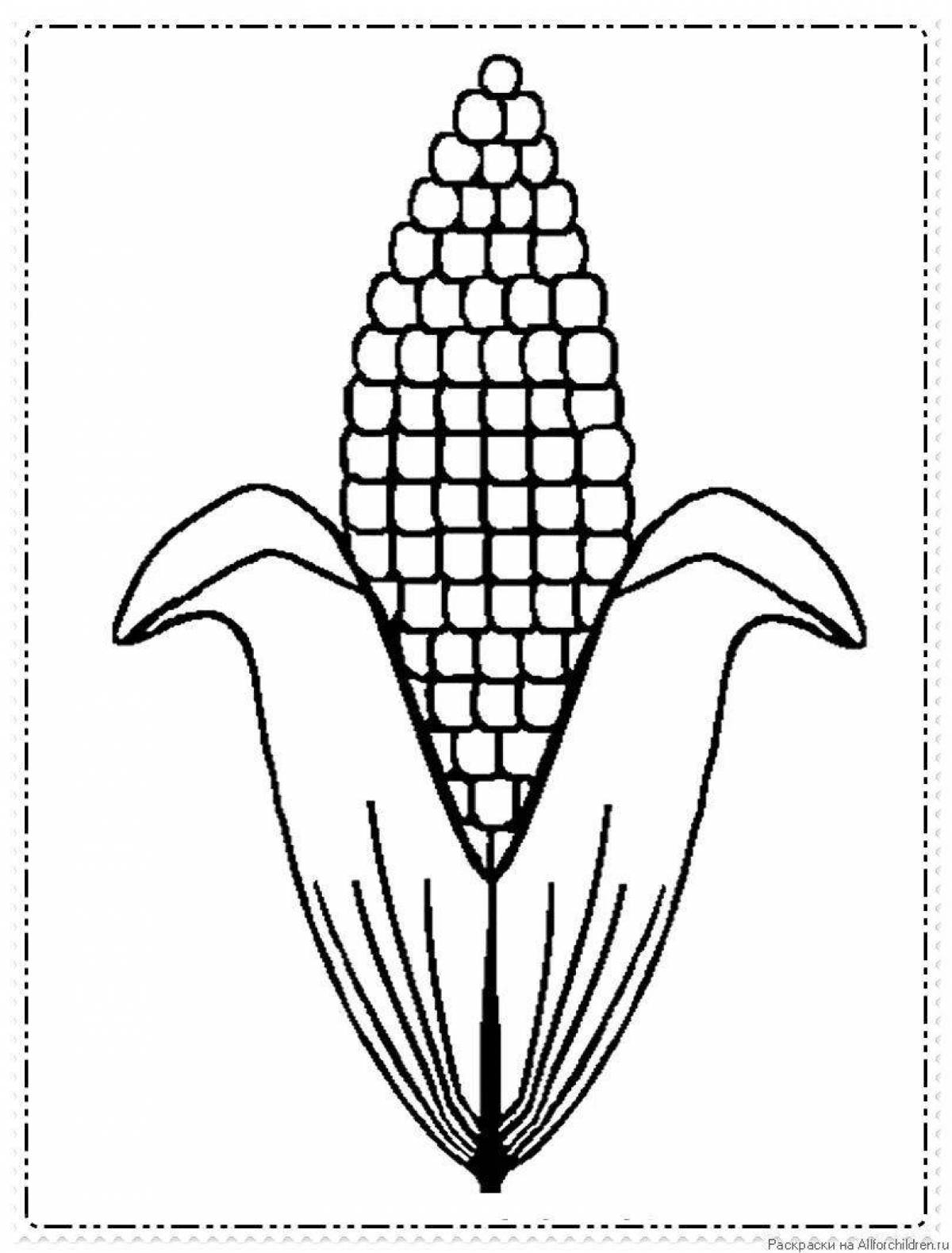 Раскраска радужная кукуруза для детей