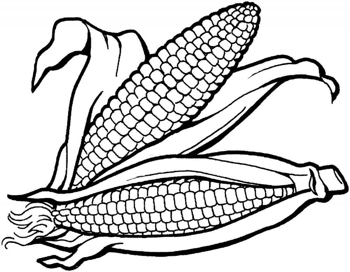 Majestic corn coloring book for kids