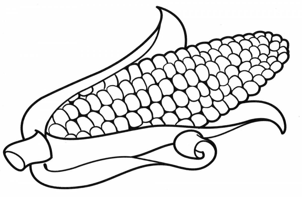 Innovative corn coloring page for kids