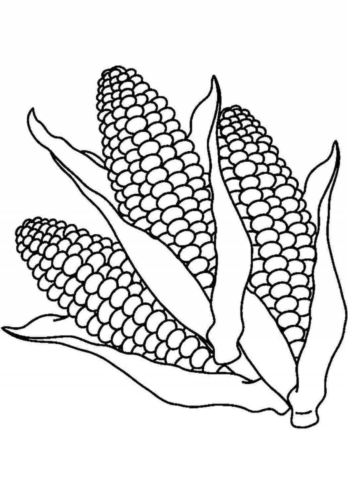 Inspirational corn coloring book for kids