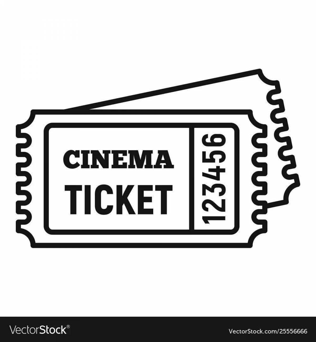 Colorful ticket coloring page for kids