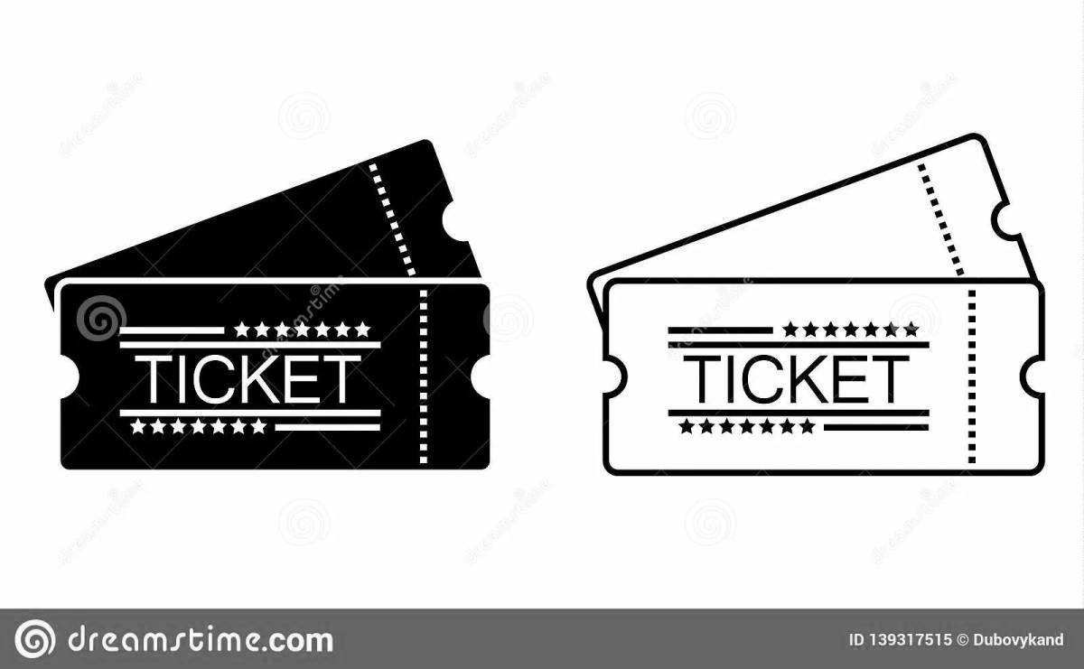 Fun ticket coloring for kids