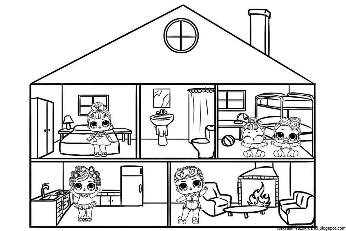 Coloring page magic house for girls