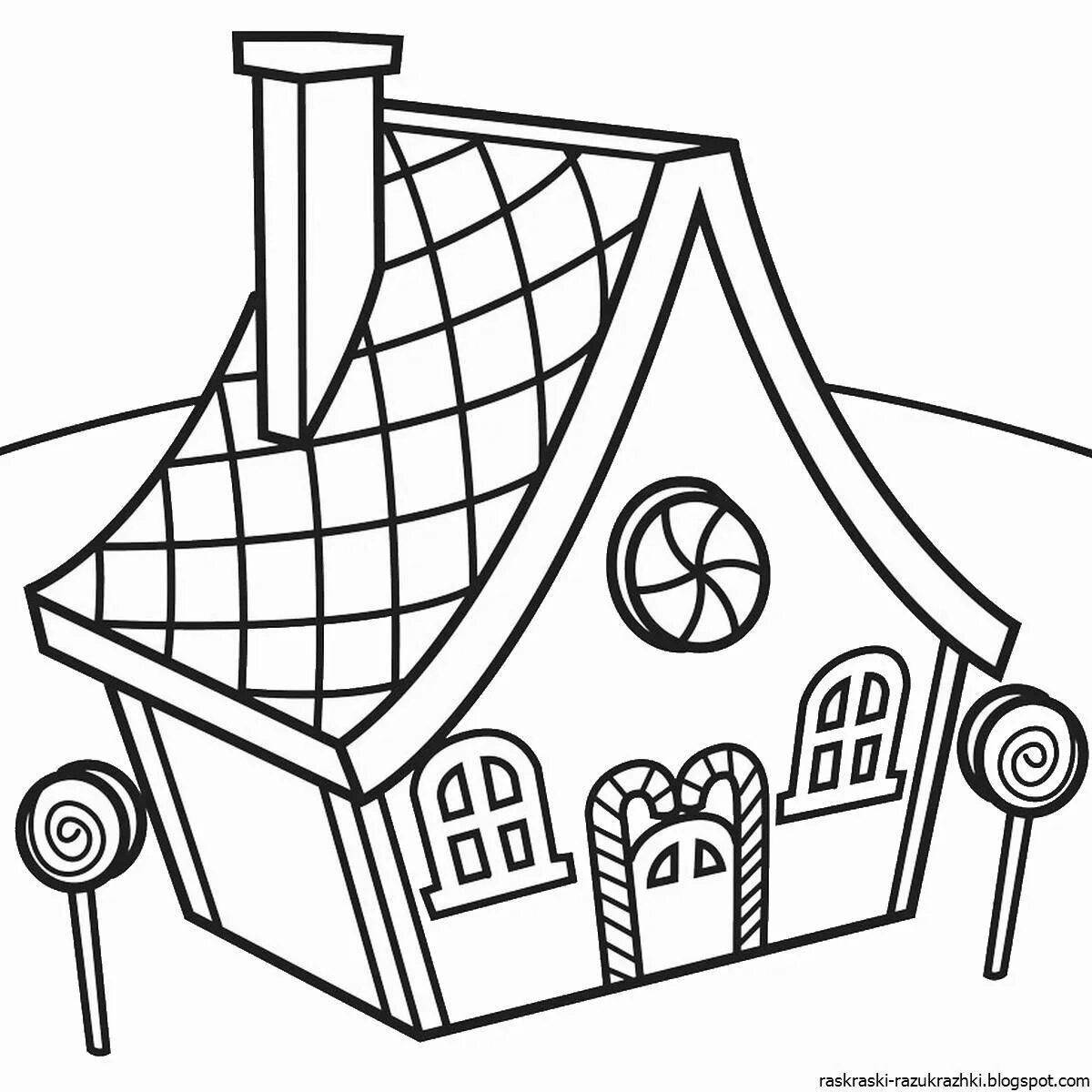 Sparkling house coloring book for girls