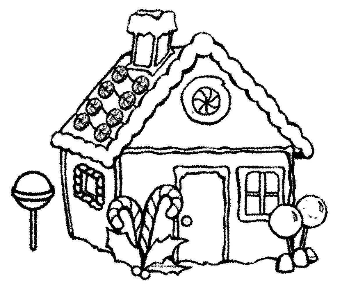 Coloring book shining house for girls