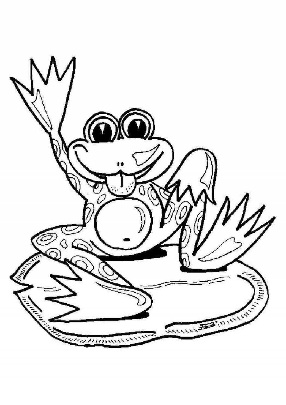 Adorable frog coloring book for kids