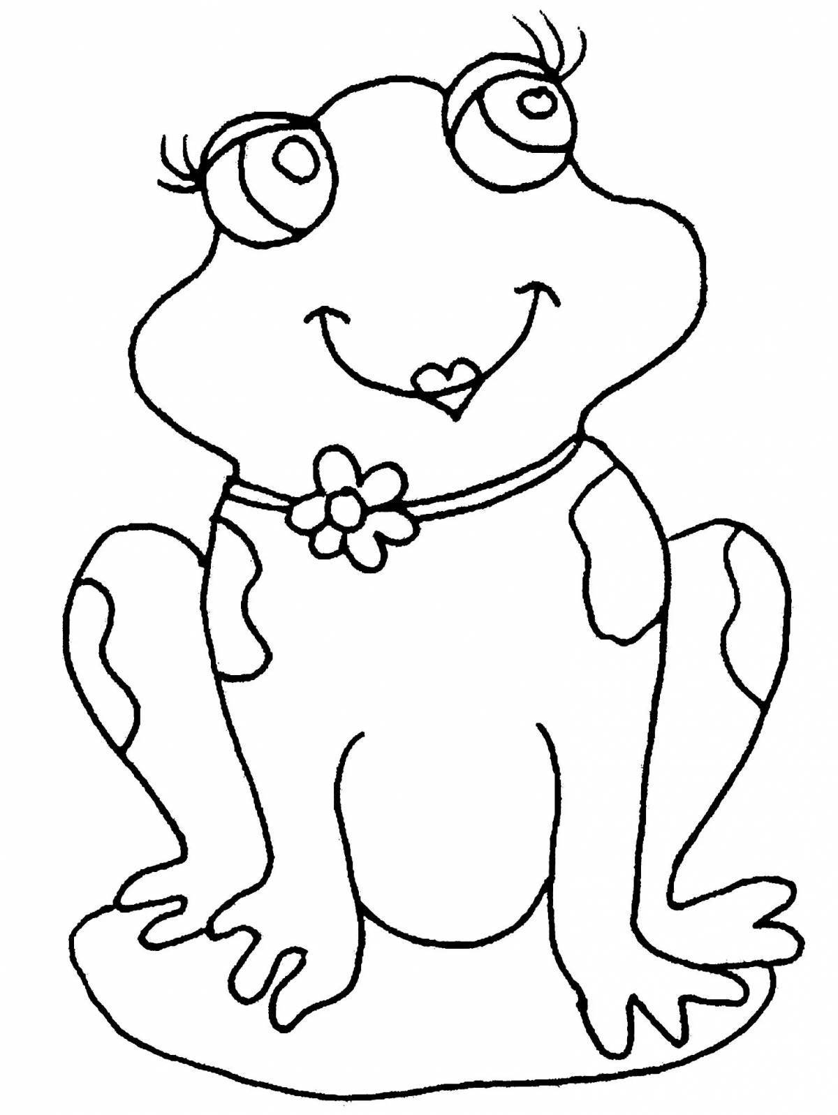 Fun coloring book frog for kids
