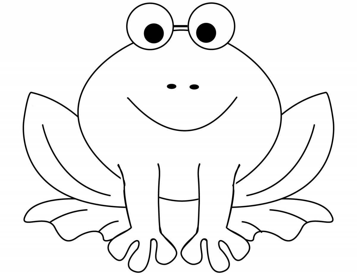 Выдающаяся страница раскраски лягушки для детей