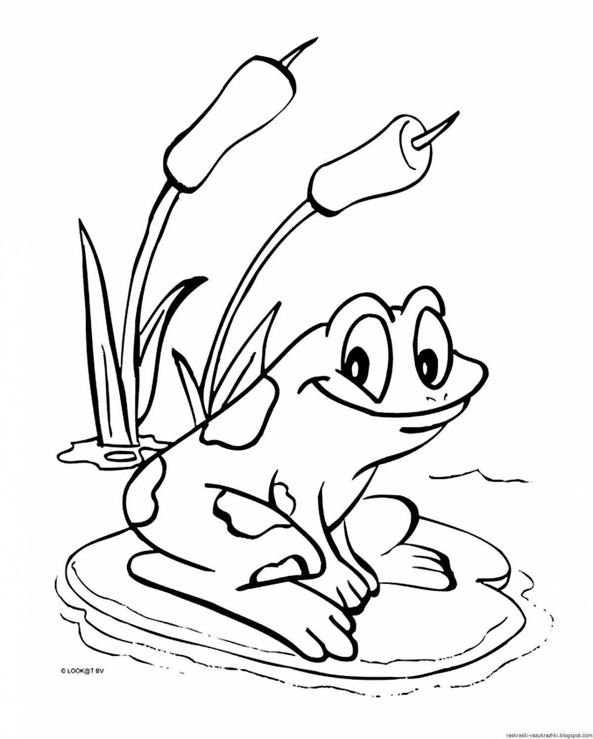 Сказочная лягушка-раскраска для детей