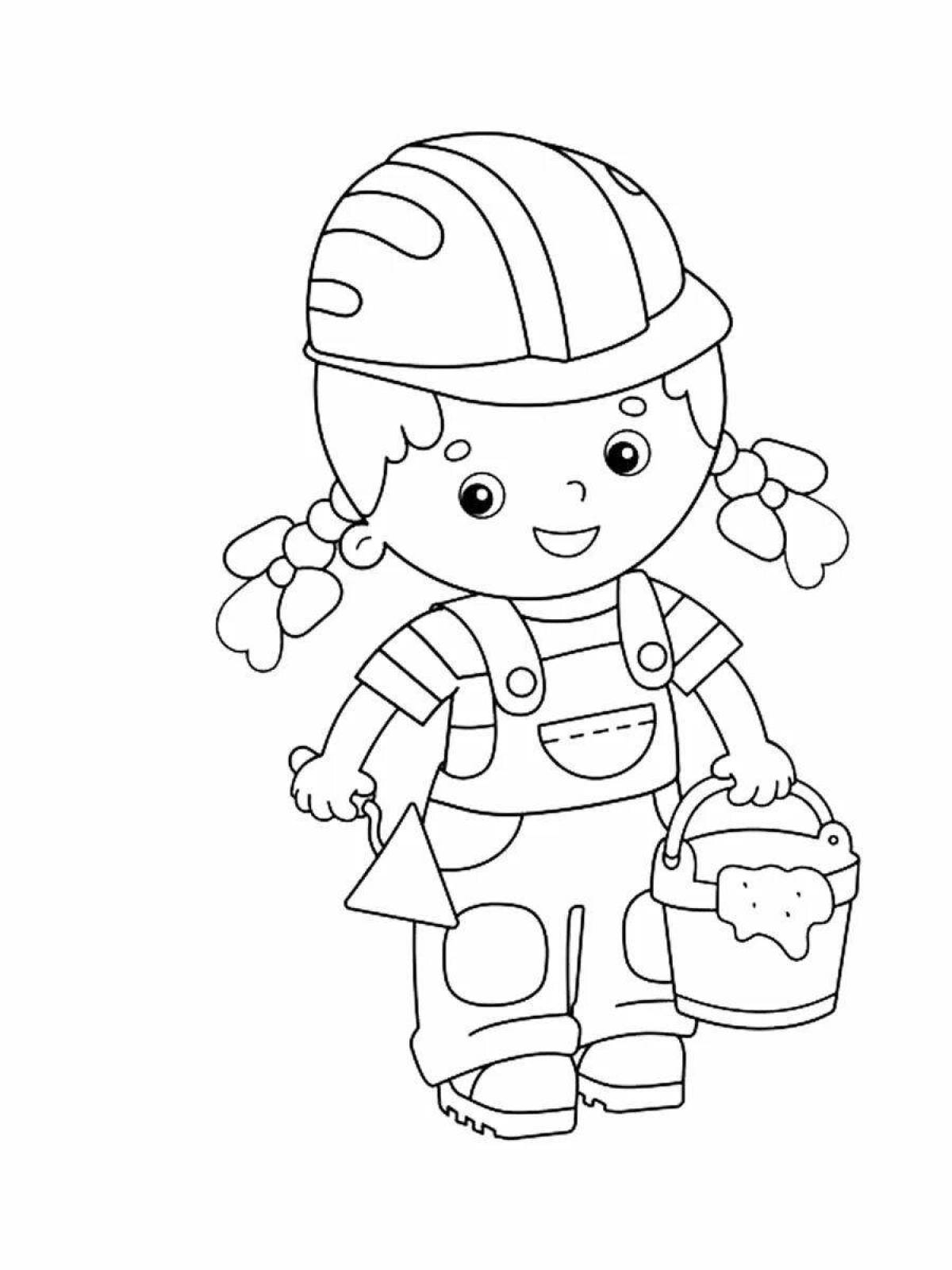 Playful artist coloring page for kids