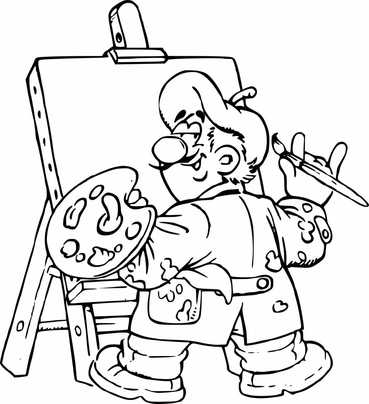 Joyful coloring artist for kids