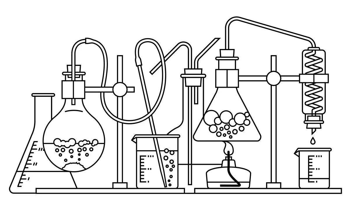 Charming laboratory coloring page