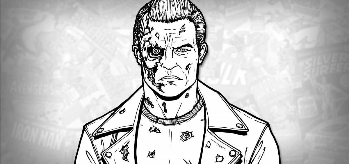 Great terminator coloring book for kids